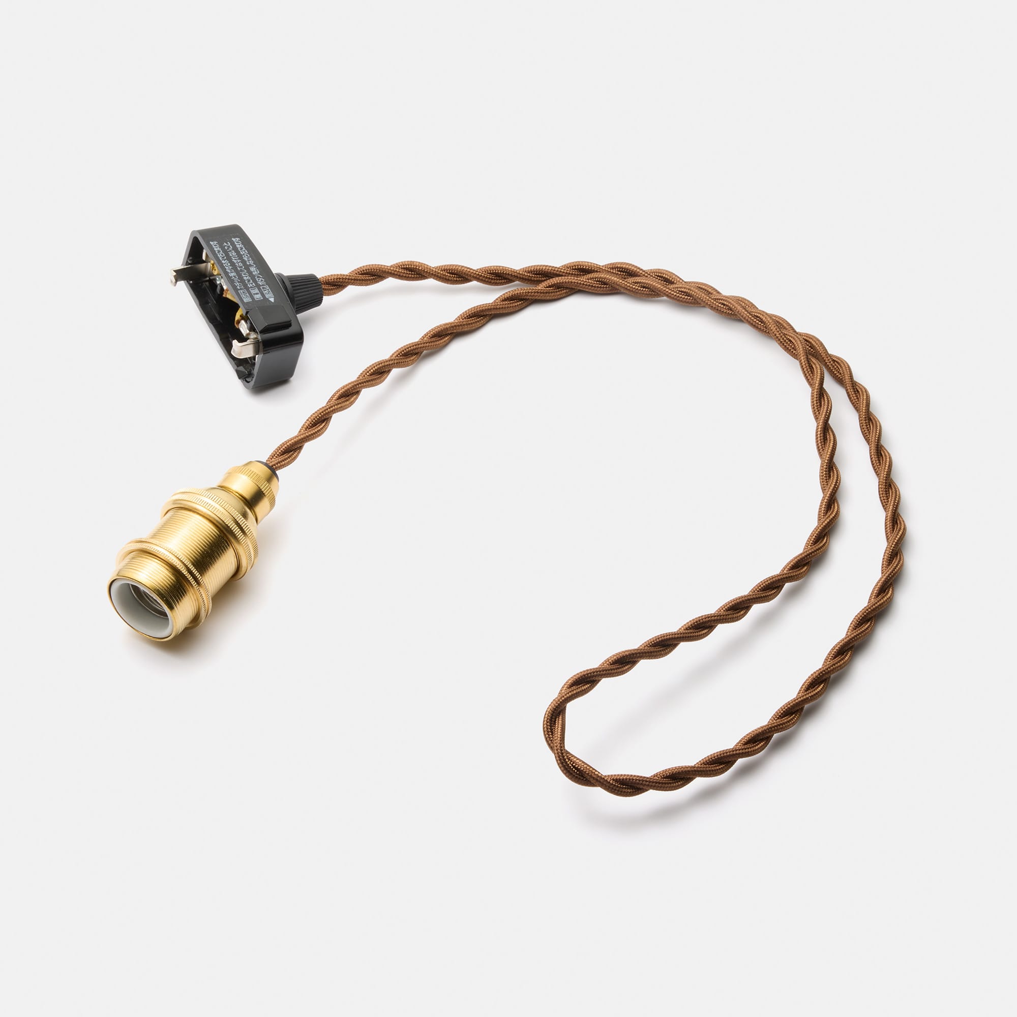 真鍮ソケットコード E17 ねじりコード（ブラウン） LT-PD011-01a-G141