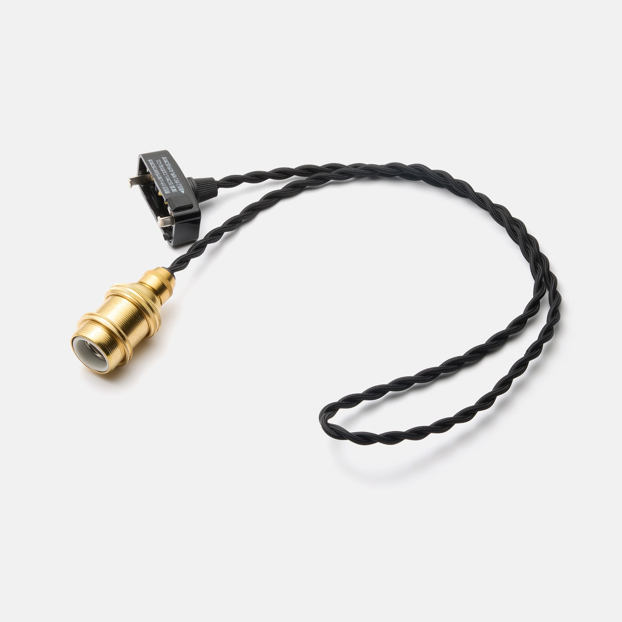 真鍮ソケットコード E17 ねじりコード（ブラック） LT-PD011-02a-G141