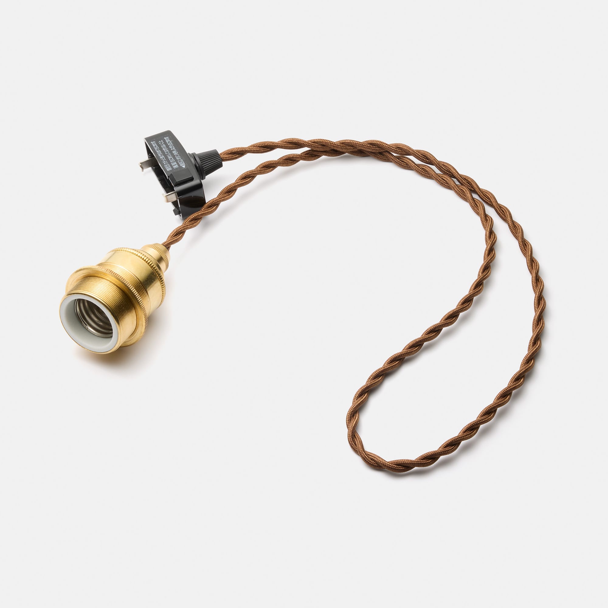 真鍮ソケットコード E26 ねじりコード（ブラウン） LT-PD011-05a-G141