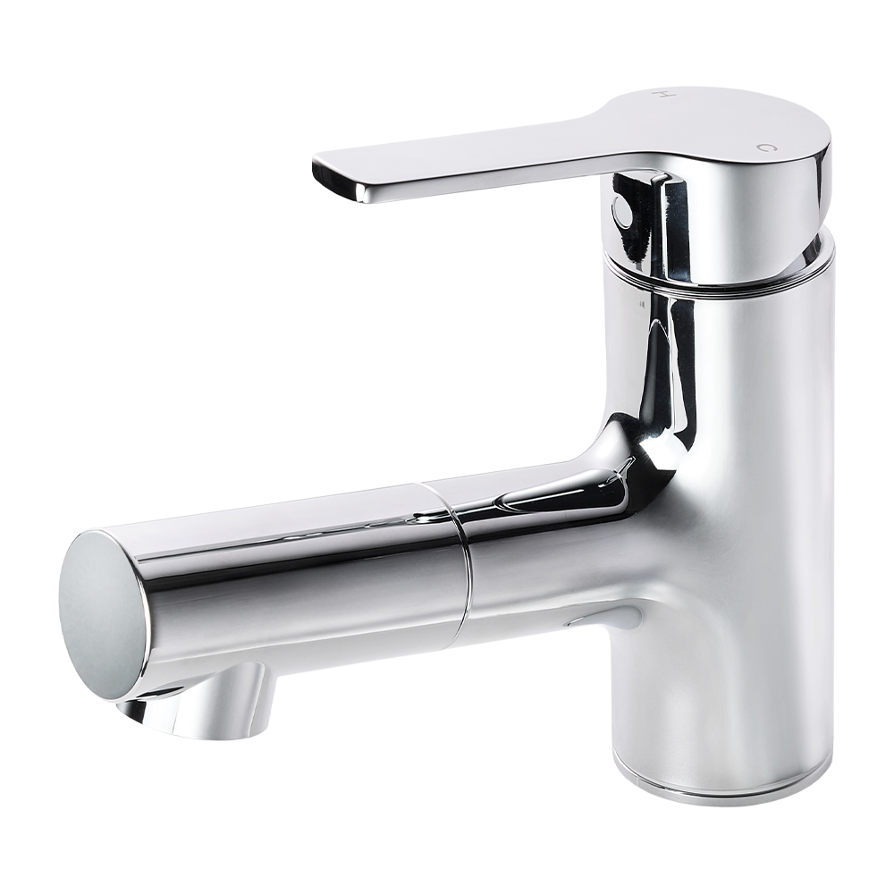 洗面水栓 SK-11：ストレートホース混合栓 クローム