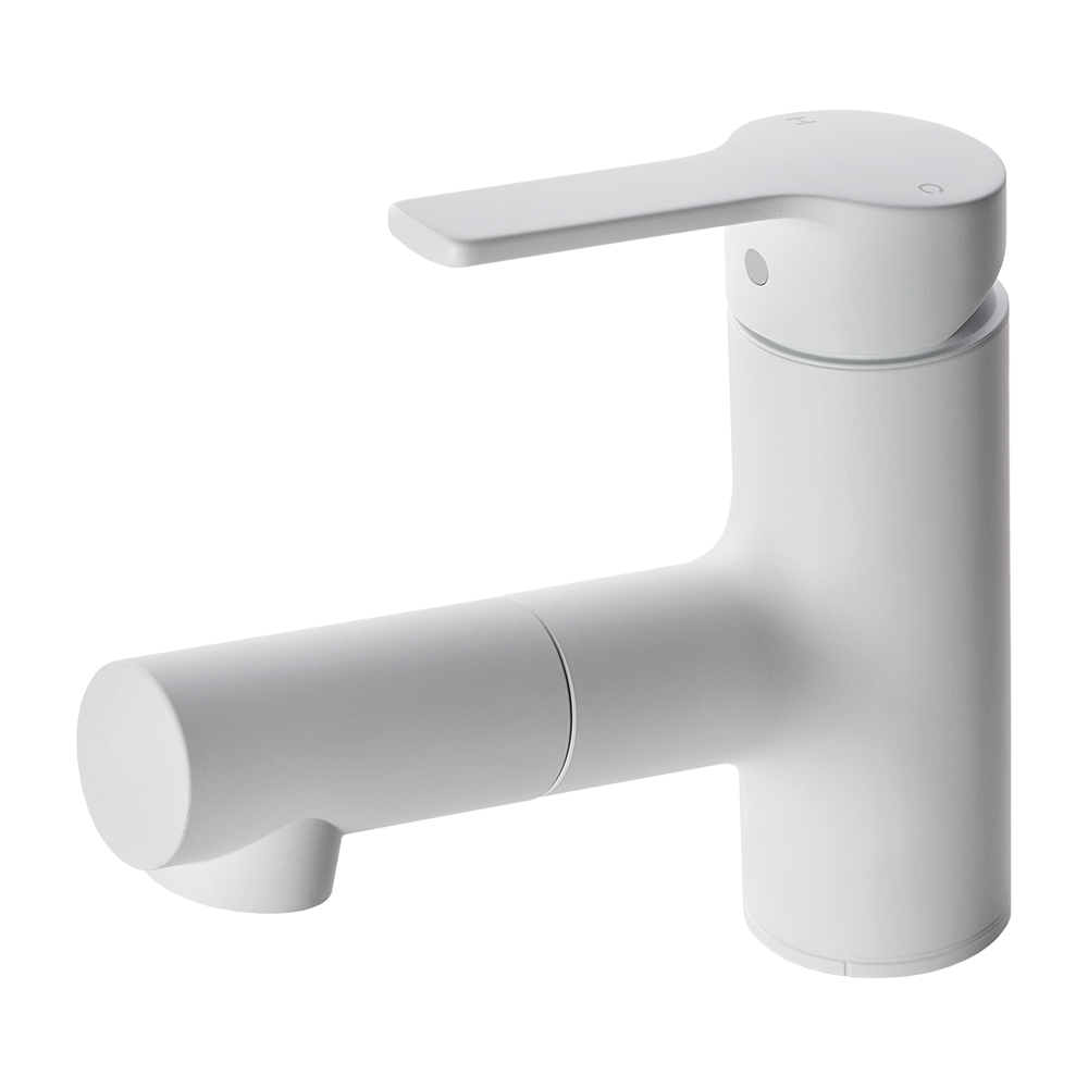 洗面水栓 SK-13：ストレートホース混合栓 ホワイト