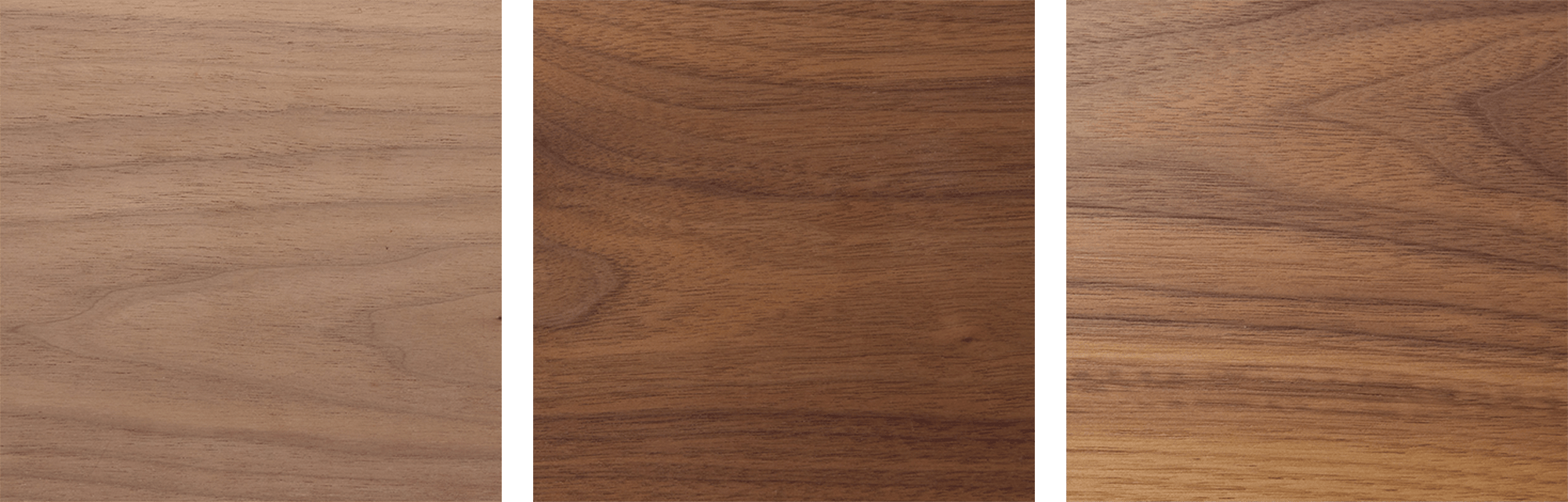 左から、無塗装 / 自然塗料 / ウレタン