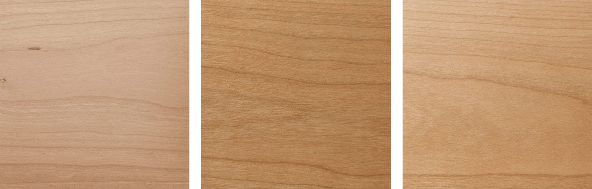 左から、無塗装 / 自然塗料 / ウレタン