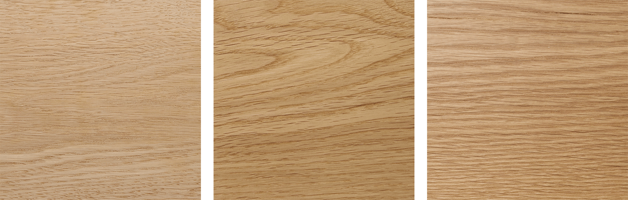 左から、無塗装 / 自然塗料 / ウレタン