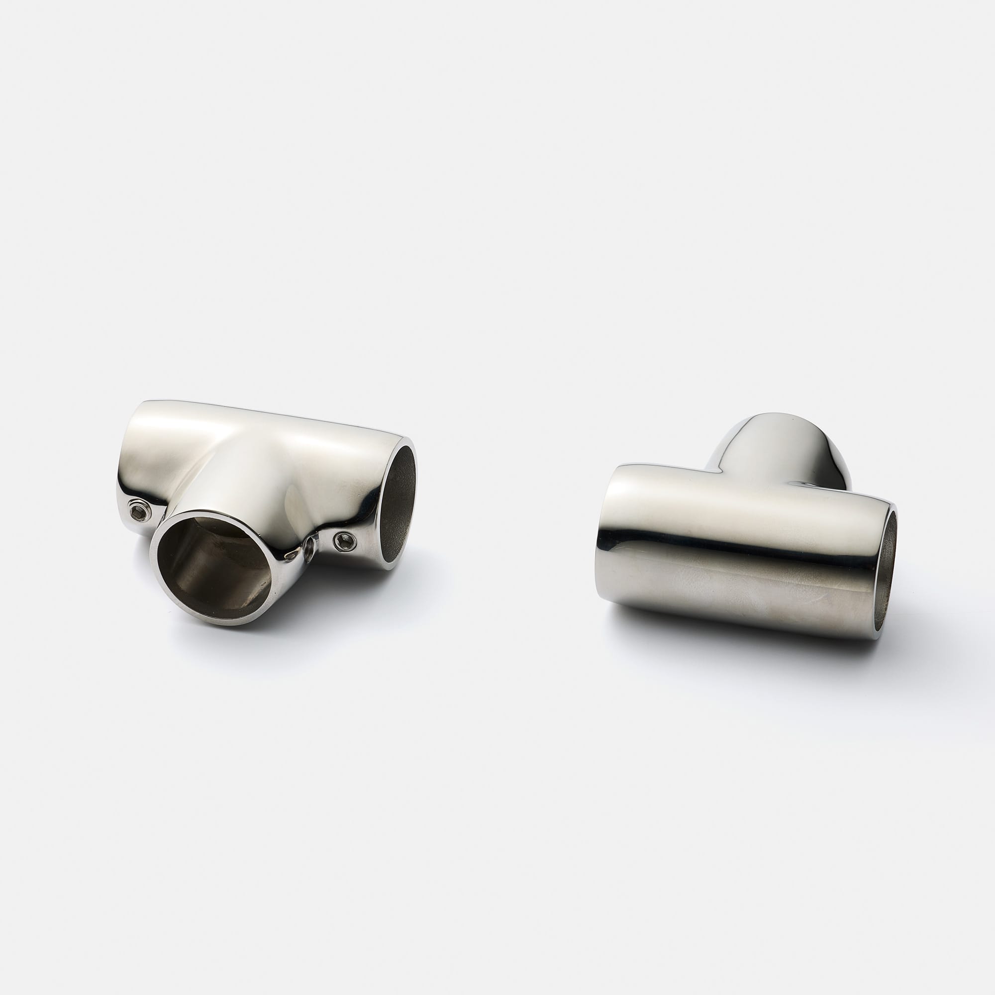 メタルハンガーライン T型-縦タイプ PS-HB013-05-G239 T型貫通エルボ。長手方向はパイプを貫通してご使用いただけます