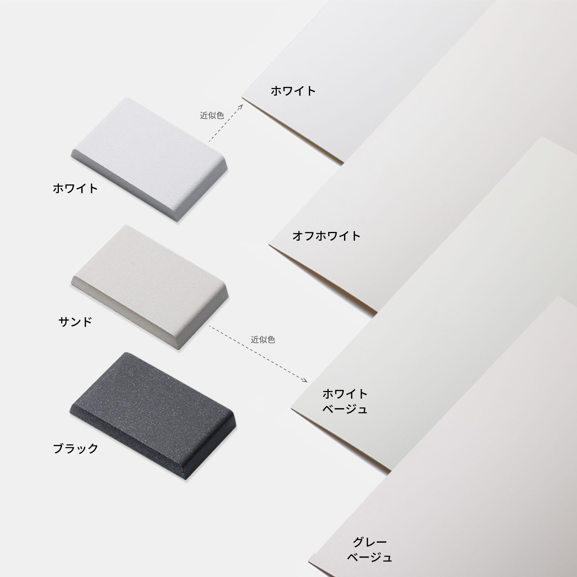 マットカラーのキッチン天板 コンロ＆クォーツシンク 見付40 KB-KC038-08-G324 左がクォーツシンク、右が天板カラー色