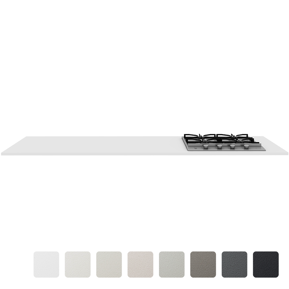 マットカラーのキッチン天板 コンロ 見付20