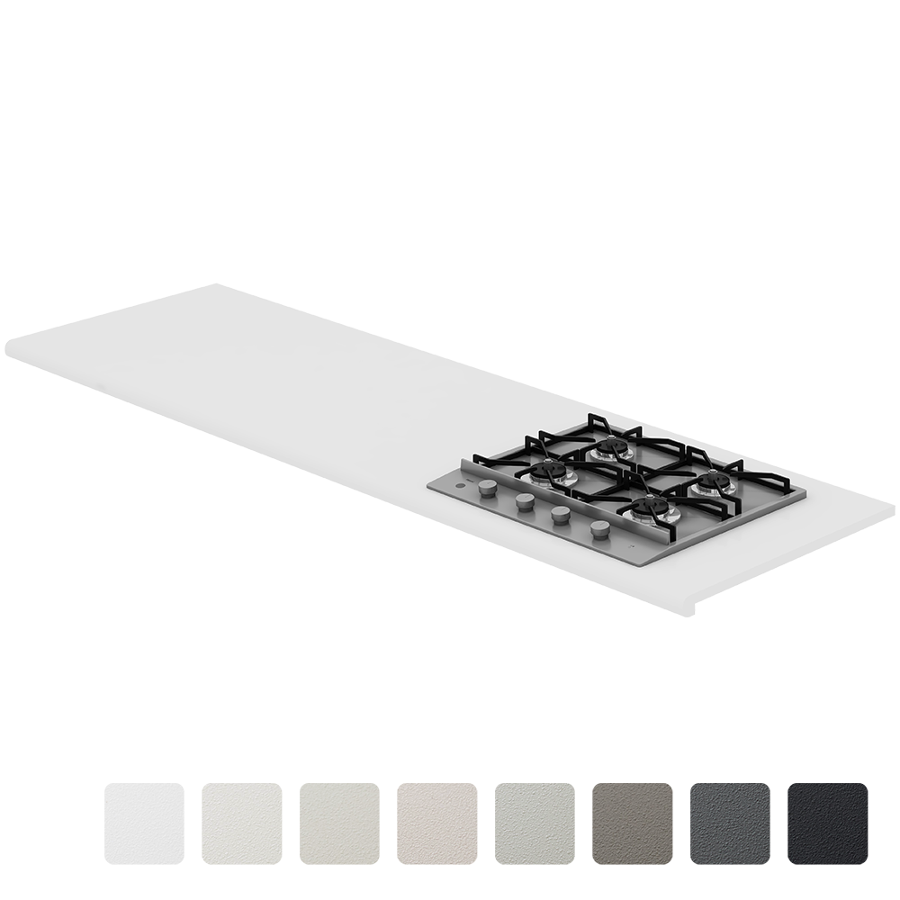 マットカラーのキッチン天板 コンロ 見付40