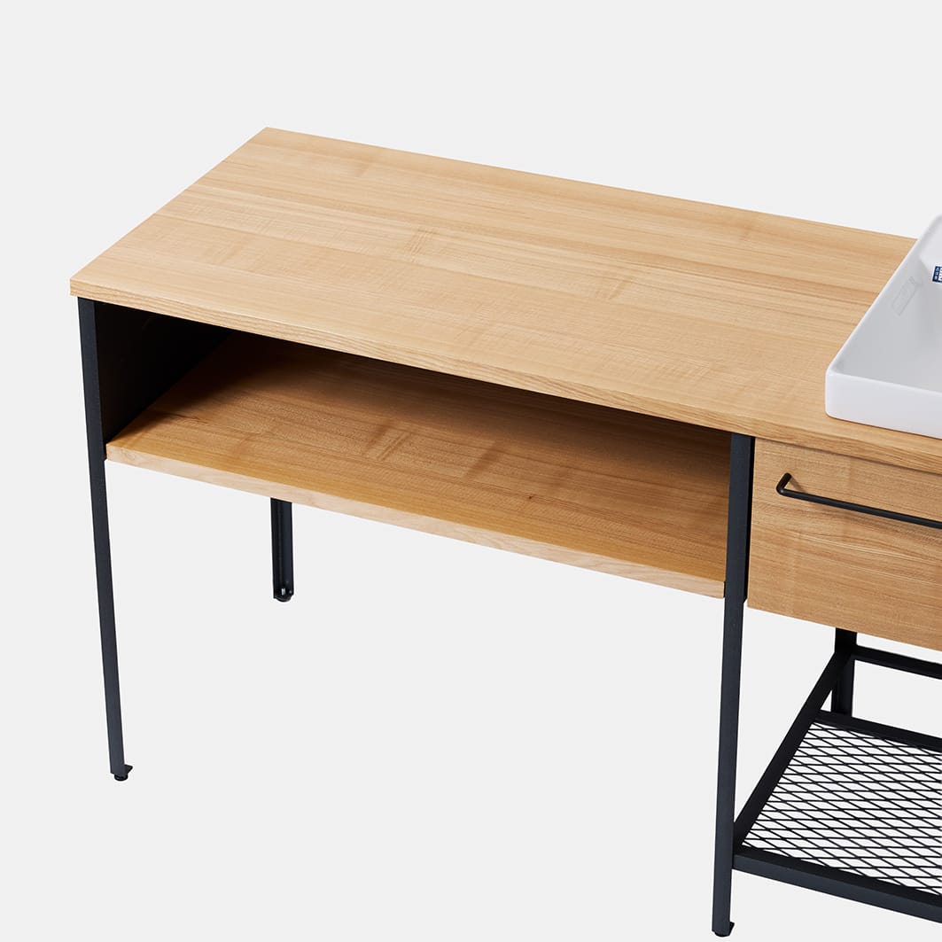 ワークカウンター洗面台 W1100～1500×D500 KB-PR009-06-G201 作業スペースに使えるカウンター