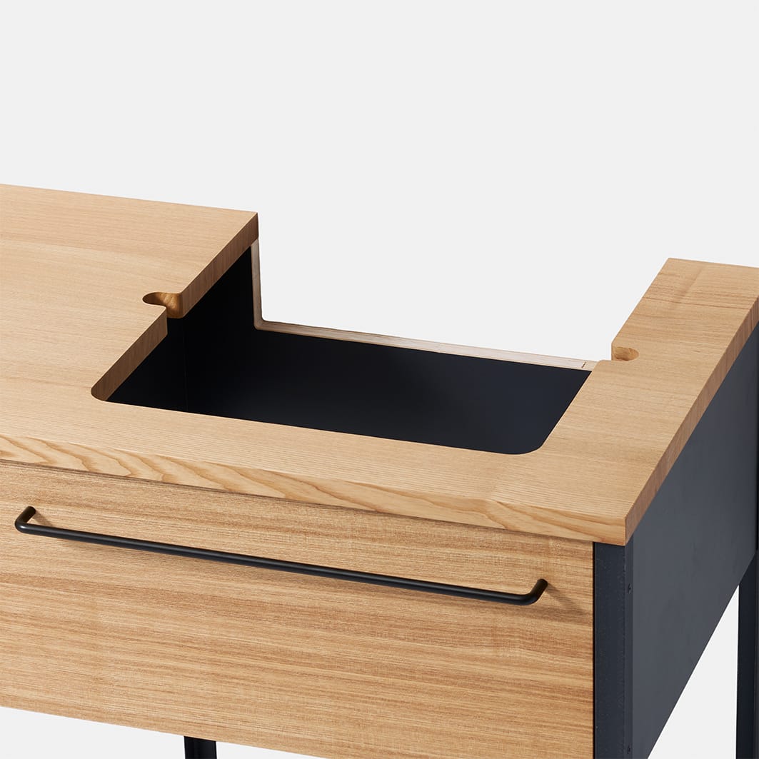 ワークカウンター洗面台 W1100～1500×D500 KB-PR009-06-G201 シンクを外した状態