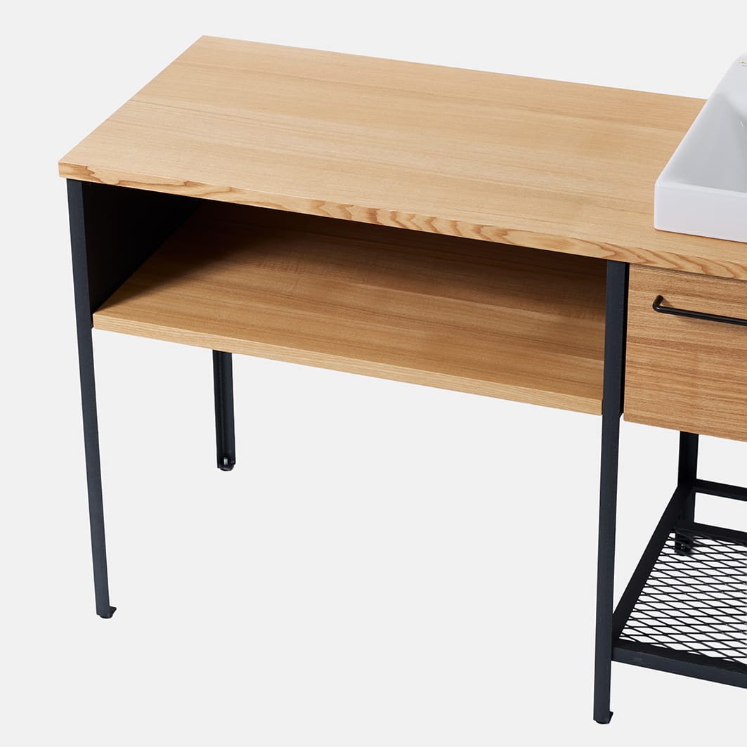 ワークカウンター洗面台 W1400～1800×D550 KB-PR009-08-G201 作業スペースに使えるカウンター