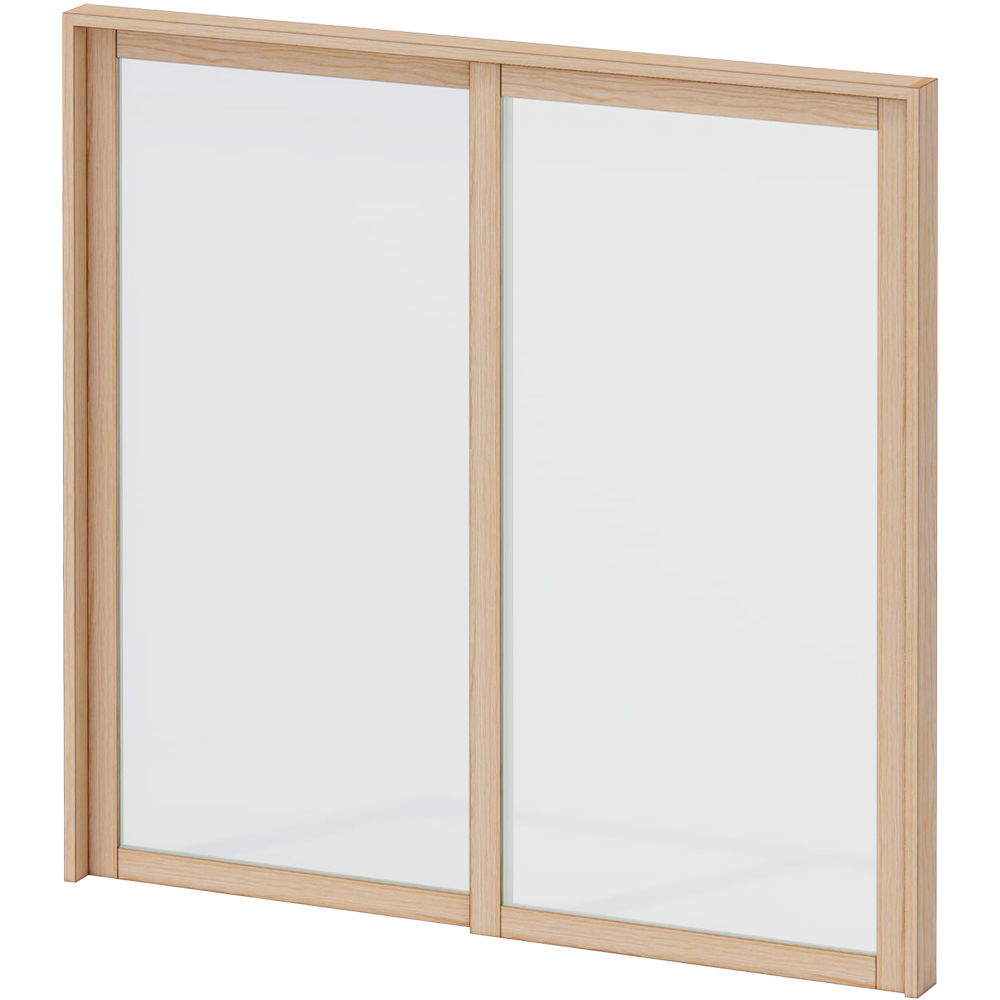 木製インナーサッシ 三方枠 掃き出し窓用 ガラス戸