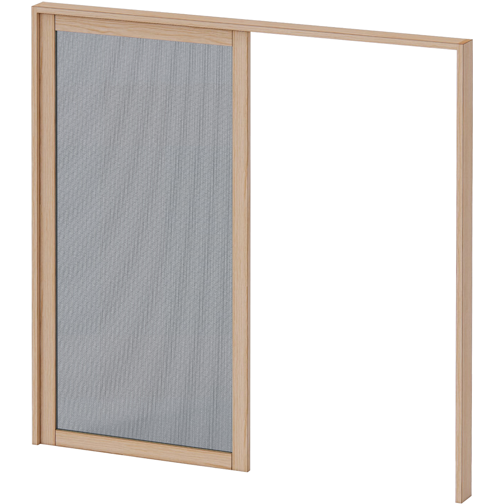 木製インナーサッシ 三方枠 掃き出し窓用 網戸