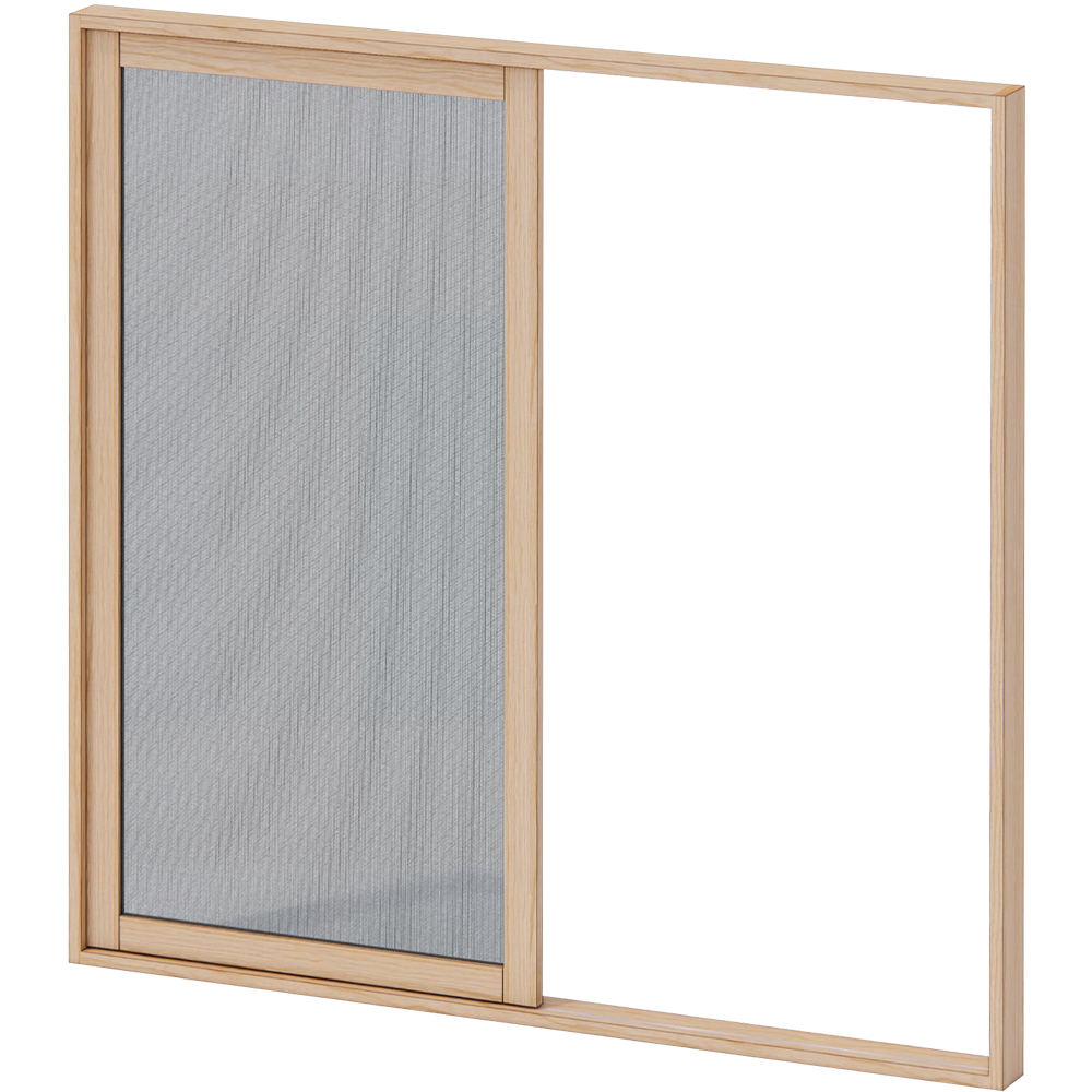 木製インナーサッシ 四方枠 掃き出し窓用 網戸