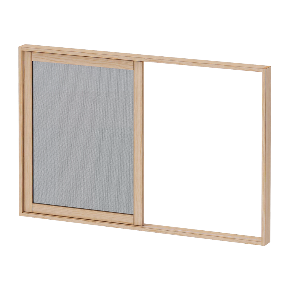 木製インナーサッシ 四方枠 腰窓用 網戸