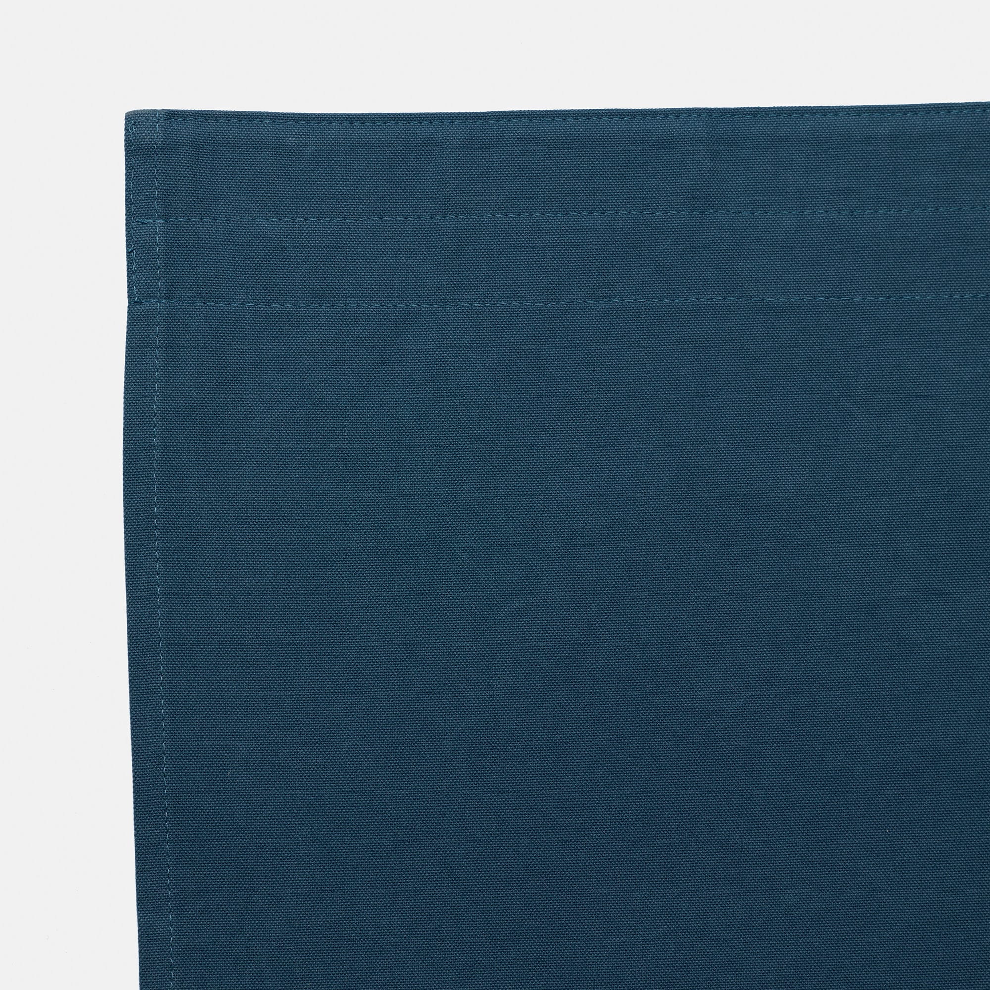 帆布カーテン フラット スタイル スモークブルー DW-CB008-07-G114 上部と耳の縫製