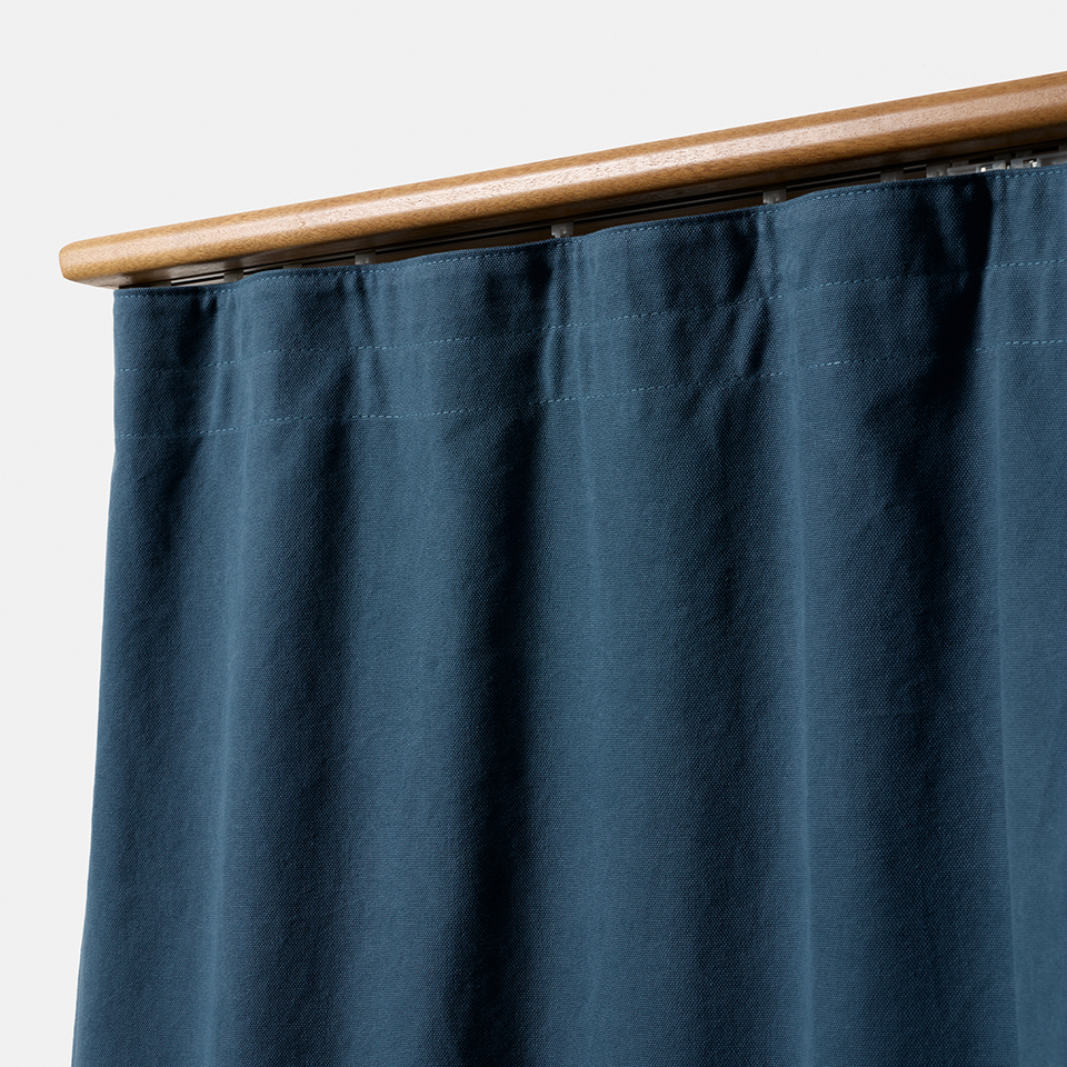 帆布カーテン フラット スタイル スモークブルー
