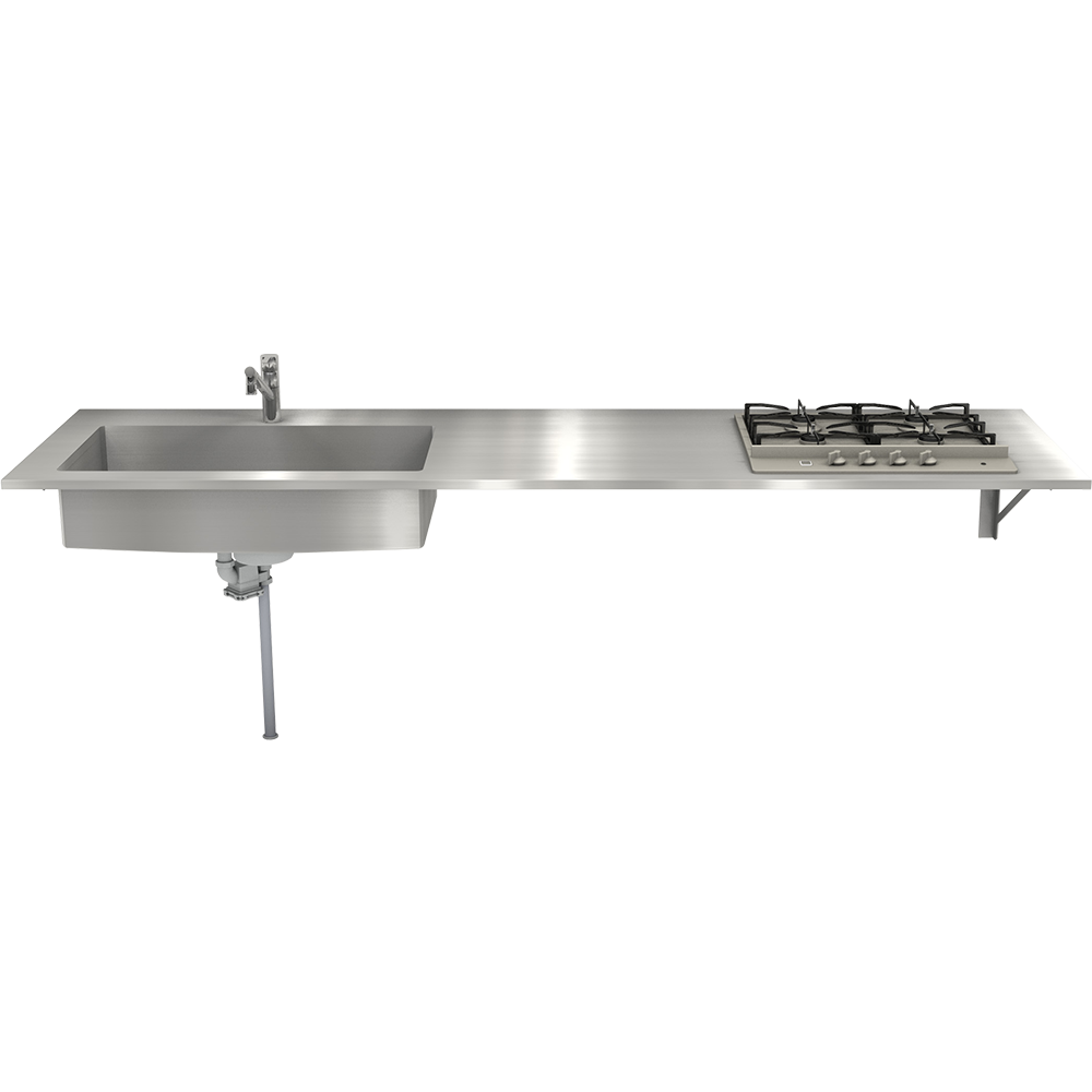 オーダーキッチン天板 コンロ＆スクエアシンク