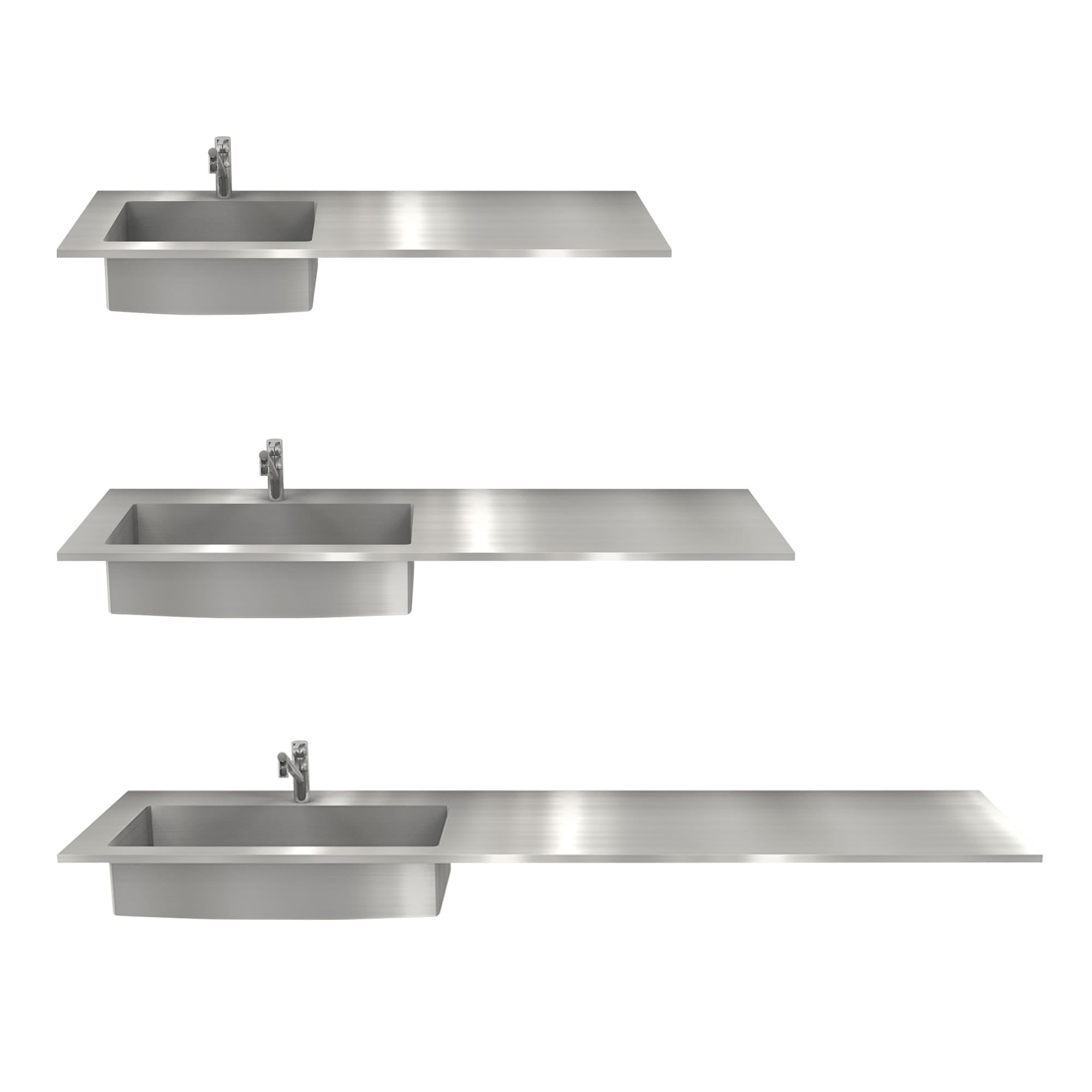 オーダーキッチン天板 スクエアシンク KB-KC012-24-G183 3サイズのスクエアシンクが選択可能です