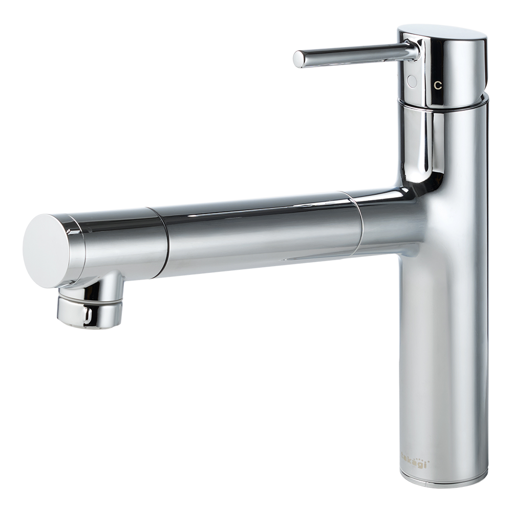 浄水器付き切替混合栓 ストレート（スパウト内蔵） クローム