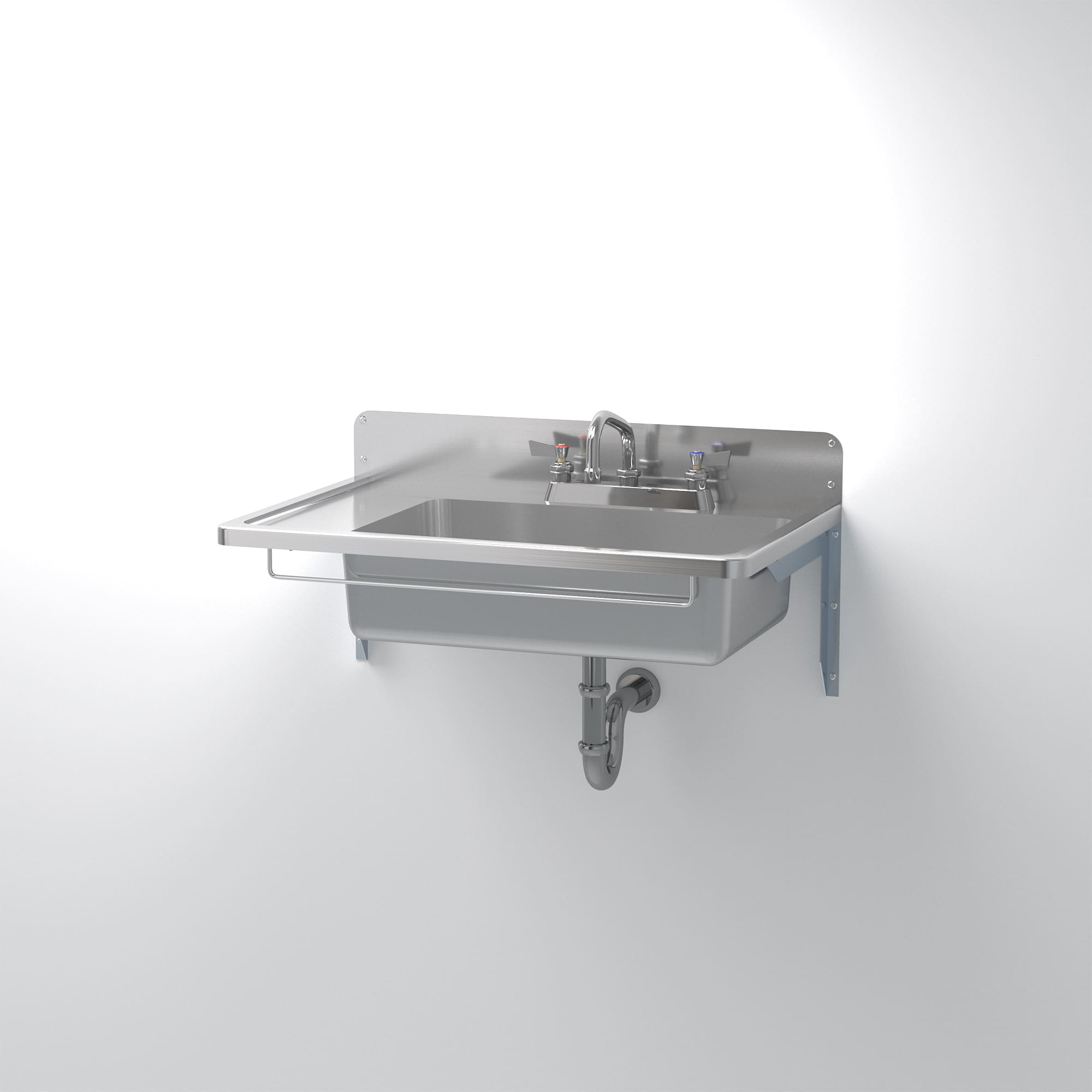 スクールシンク 台付け水栓用 片デッキタイプ KB-PR015-04a-G239 台付け水栓用　片デッキW750D450 + ワーカーズ水栓（旧仕様）