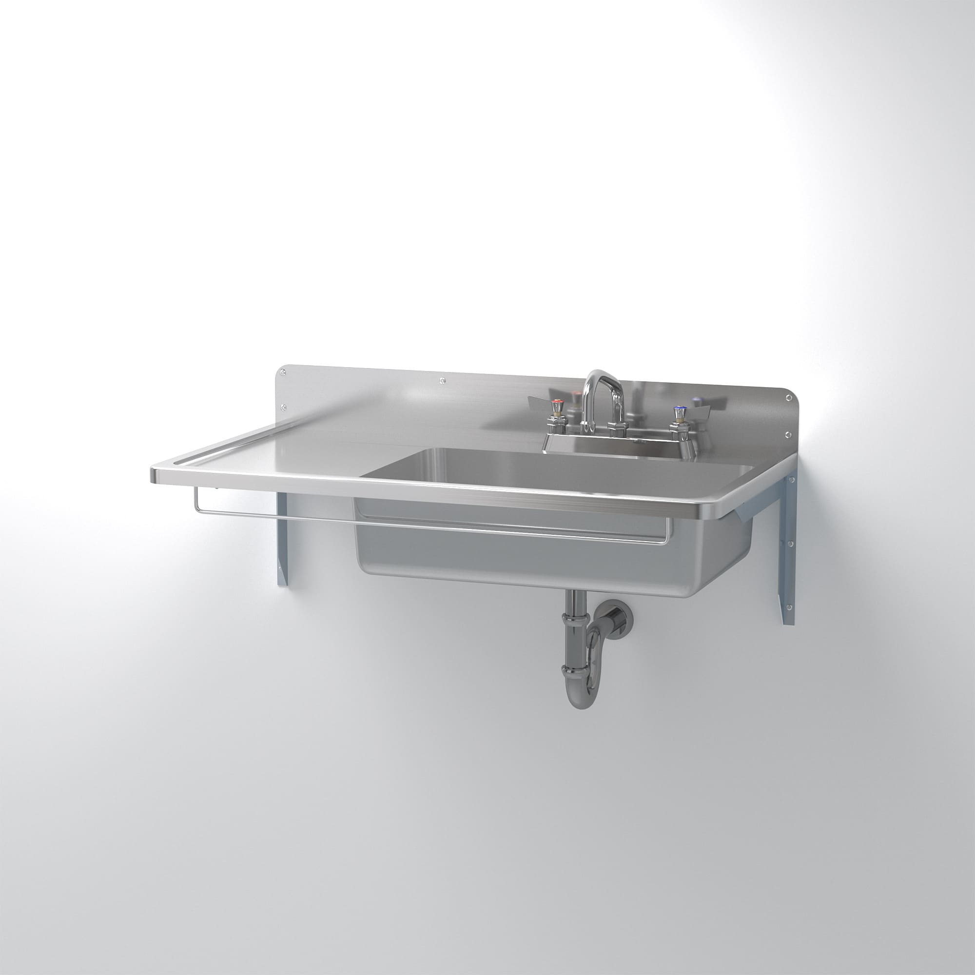 スクールシンク 台付け水栓用 片デッキタイプ KB-PR015-04a-G239 台付け水栓用　片デッキW900D450 + ワーカーズ水栓（旧仕様）