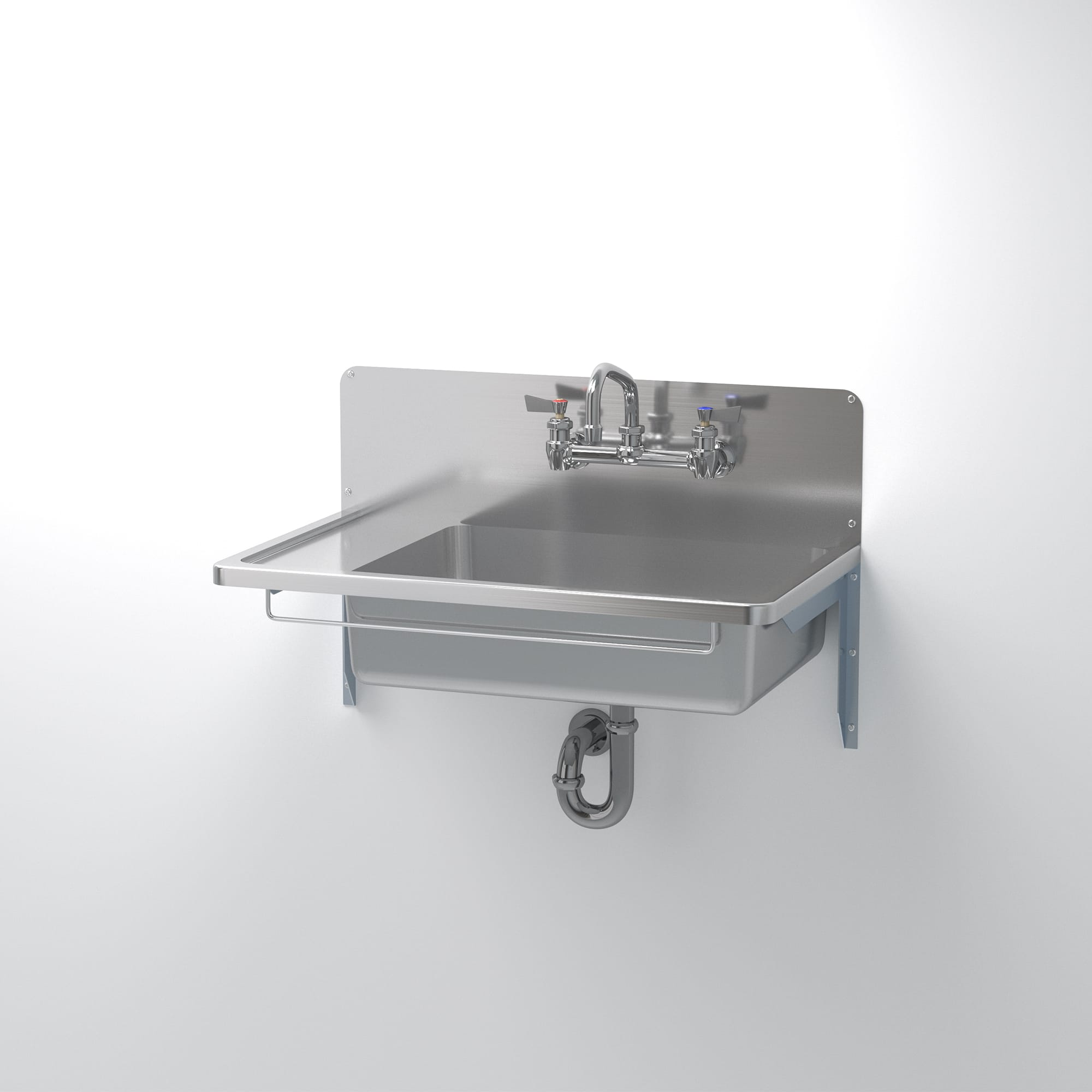 スクールシンク 壁付け水栓用 片デッキタイプ KB-PR015-03a-G239 壁付け水栓用　片デッキW750D426 + ワーカーズ水栓