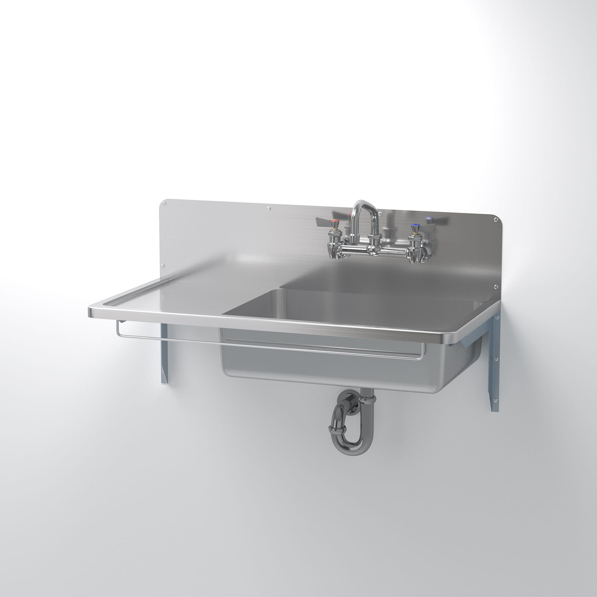 スクールシンク 壁付け水栓用 片デッキタイプ KB-PR015-03a-G239 壁付け水栓用　片デッキW900D426 + ワーカーズ水栓