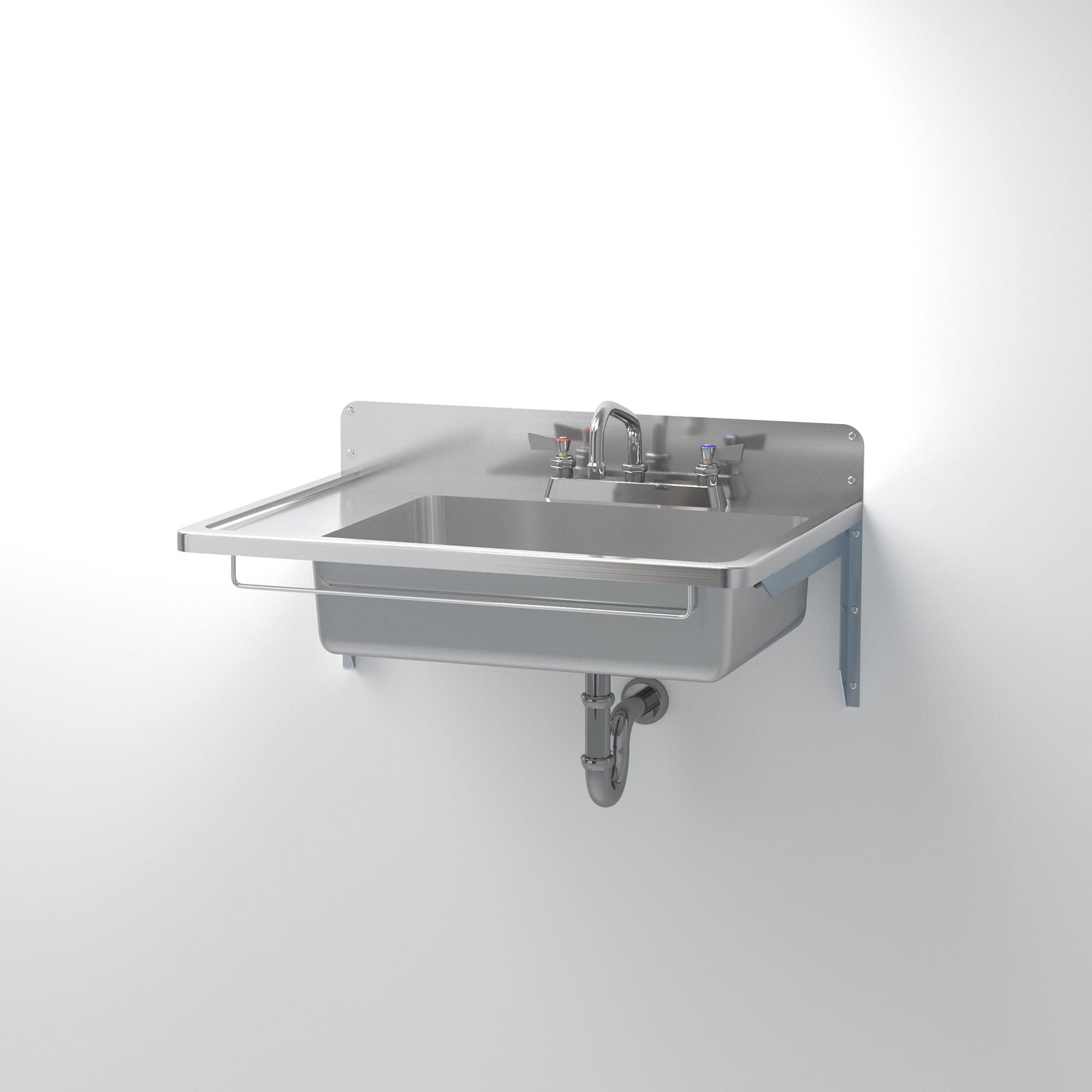 スクールシンク 台付け水栓用 片デッキタイプ KB-PR015-04a-G239 台付け水栓用　片デッキW750D500 + ワーカーズ水栓（旧仕様）