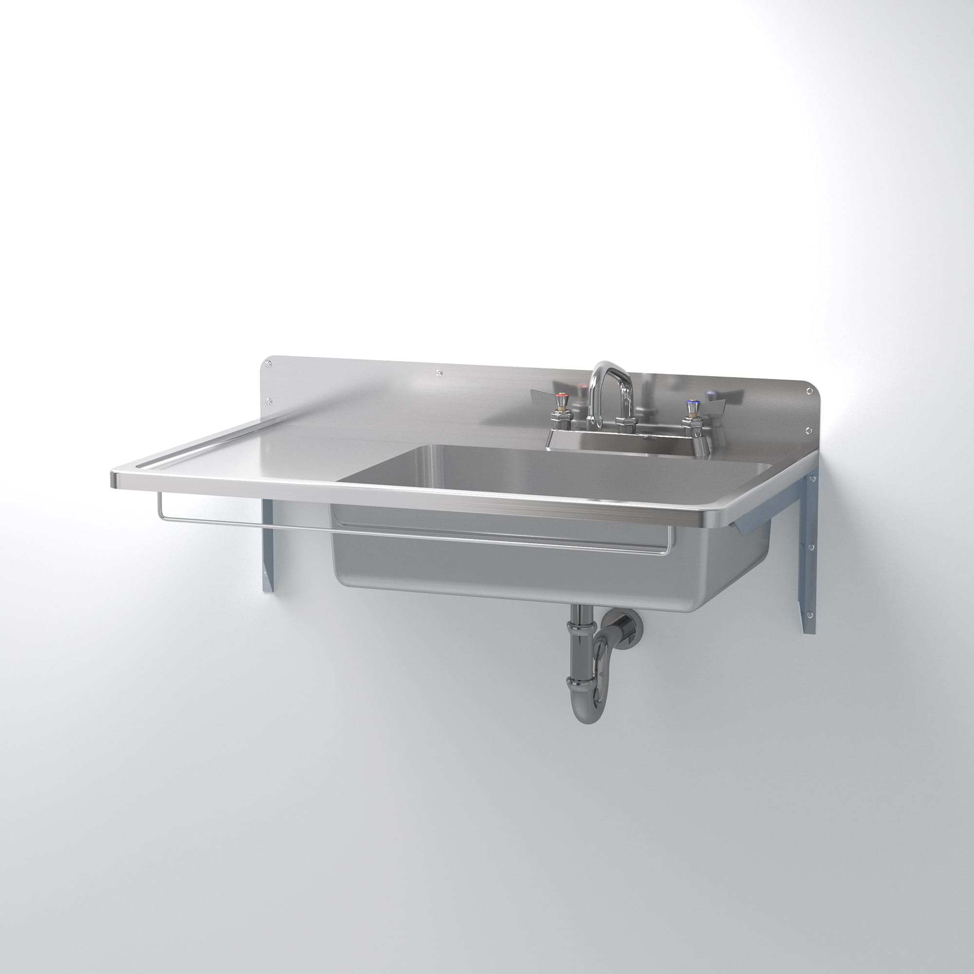 スクールシンク 台付け水栓用 片デッキタイプ KB-PR015-04a-G239 台付け水栓用　片デッキW900D500 + ワーカーズ水栓（旧仕様）