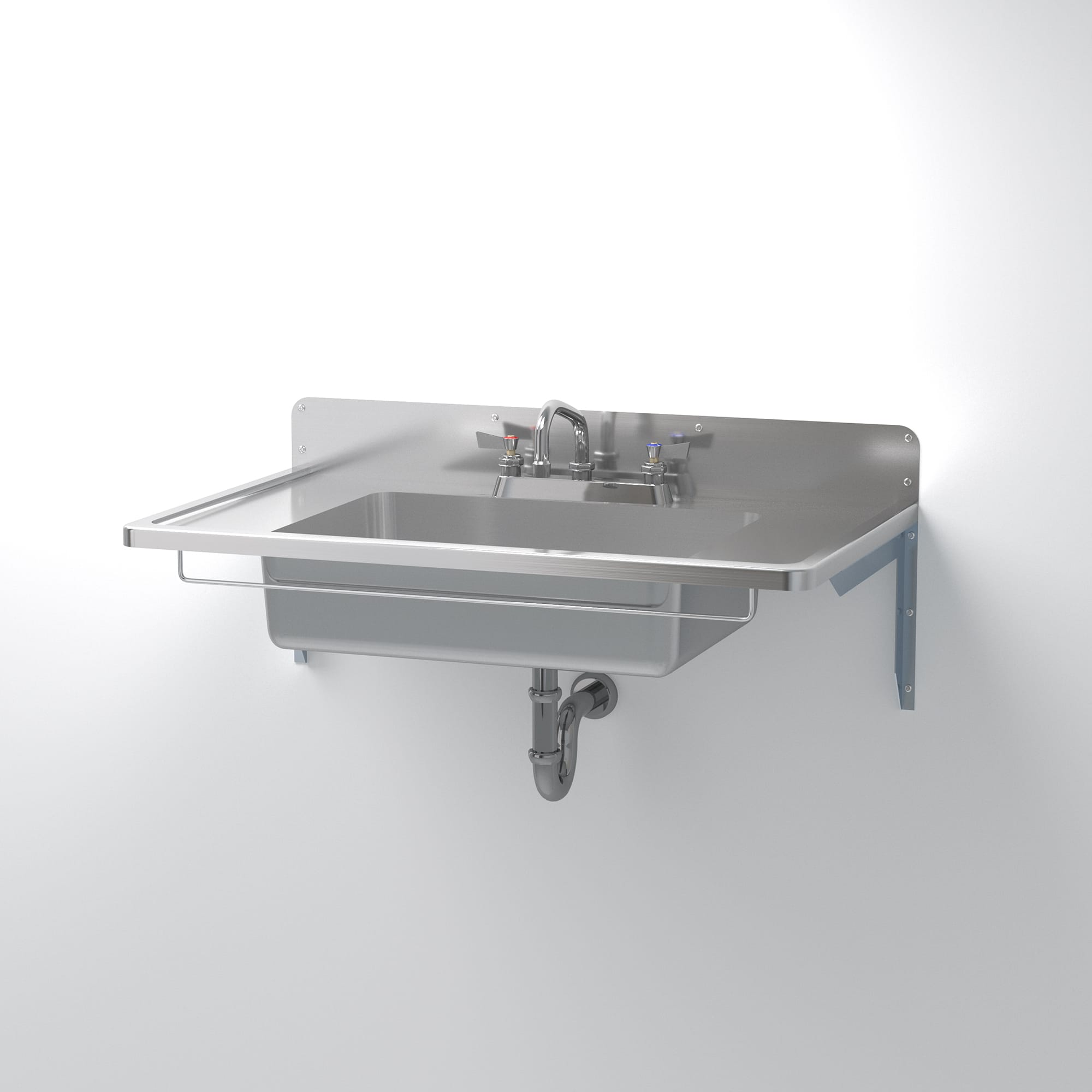 スクールシンク 台付け水栓用 両デッキタイプ KB-PR015-06a-G239 台付け水栓用　両デッキW900D500 + ワーカーズ水栓（旧仕様）