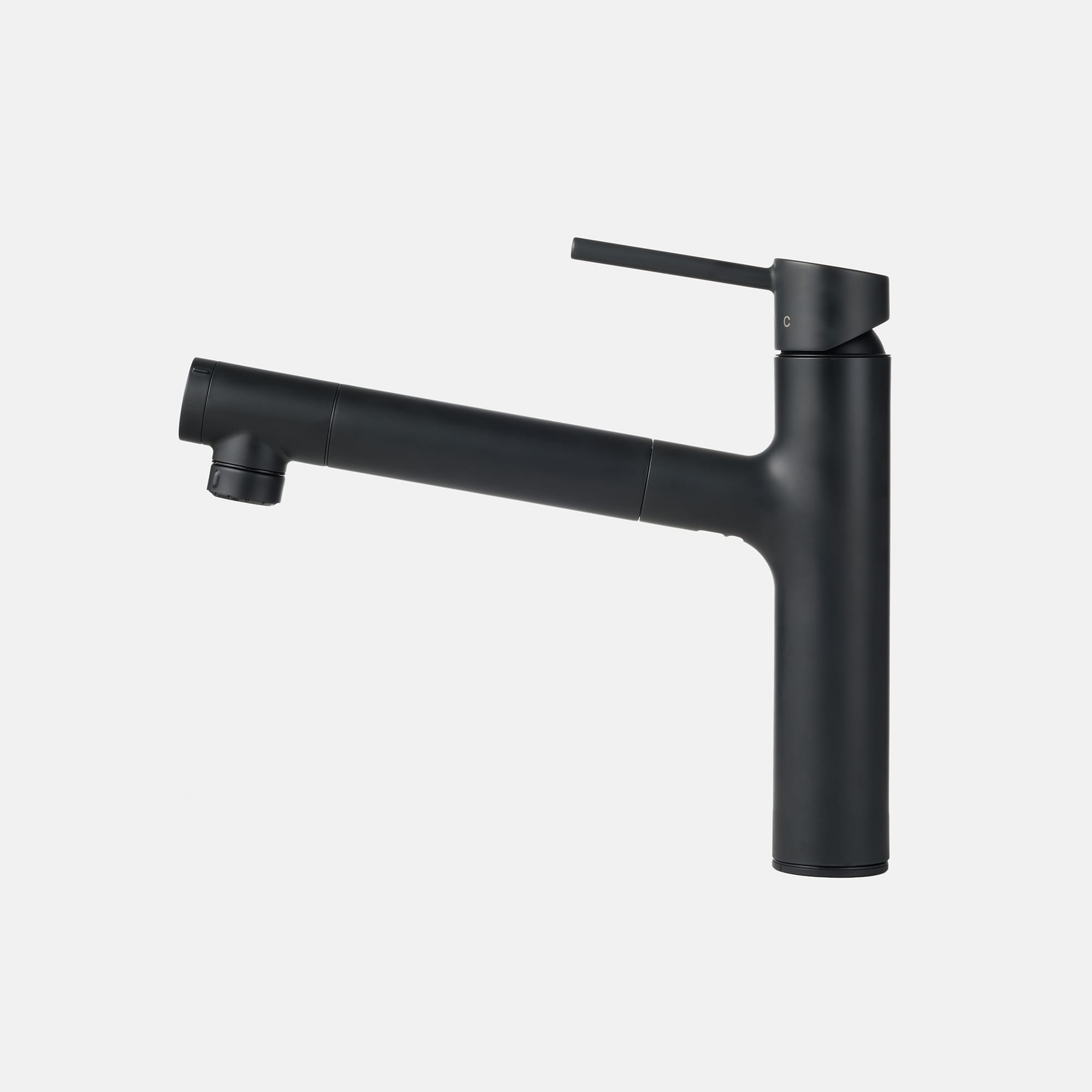 浄水器付き切替混合栓 ストレート（スパウト内蔵） ブラック KB-PT002-23W-G201