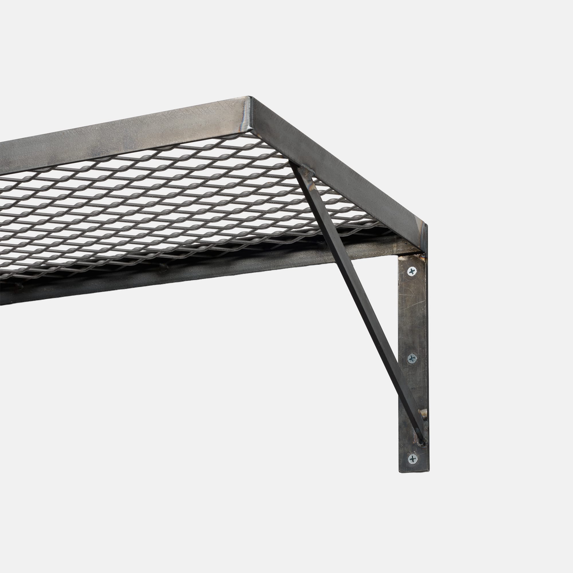 スチールラック 角タイプ W900 SF-RK003-04-G056 ビスで壁面に固定します
