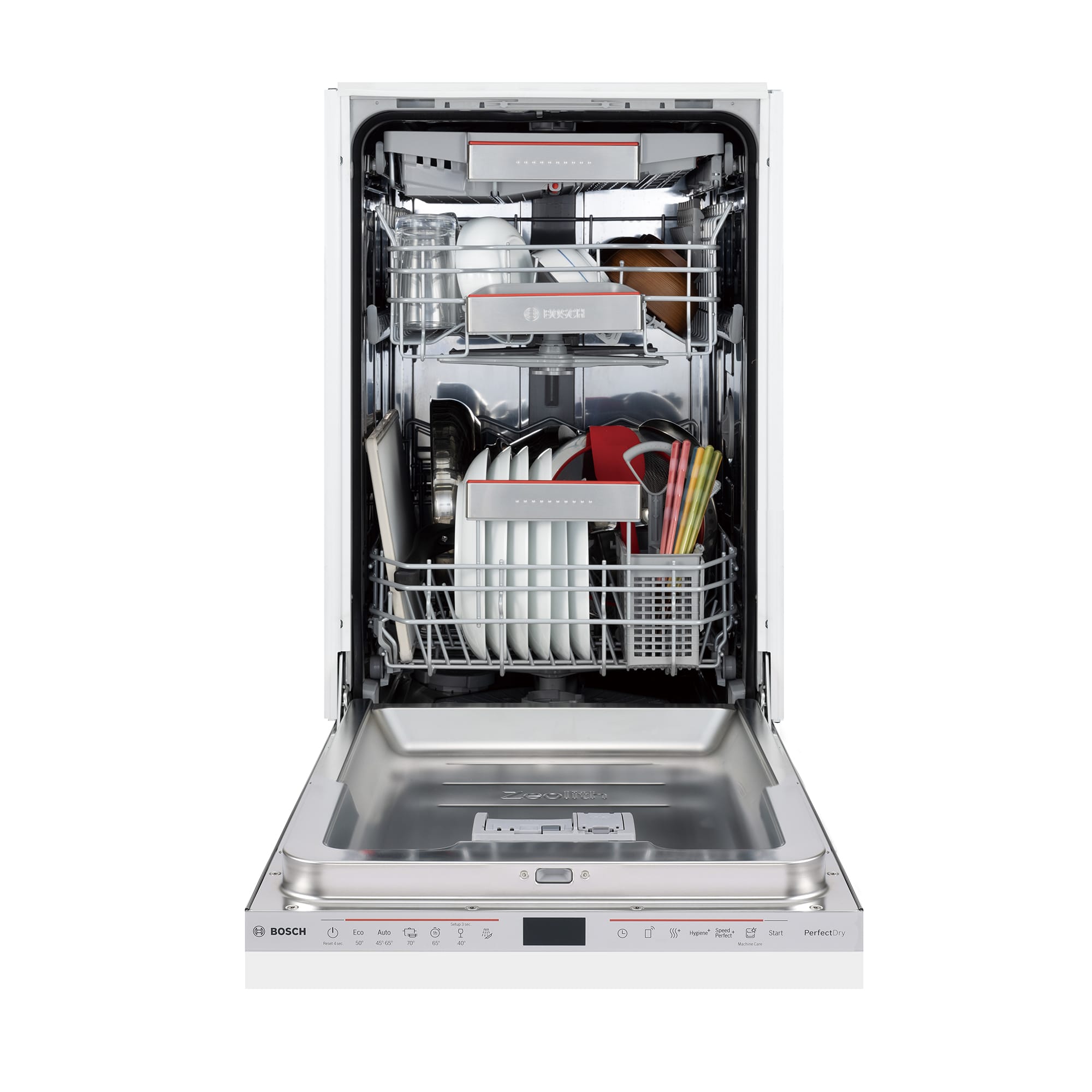 ビルトイン食洗機 フロントオープン W450 フルドアタイプ ゼオライトドライ（本体のみ） KB-PT004-10-G234 およそ8人分の基本的な食器を一気に洗浄できる容量です。2人暮らしで1日分の食器量がまとめて洗える容量とお考えください