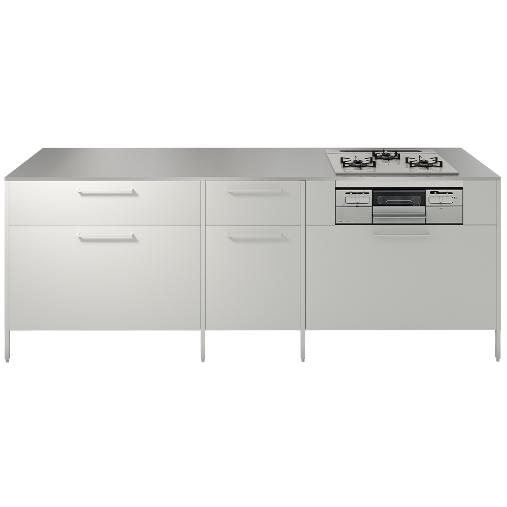 アルミニウムキッチン 壁付け型 コンロ