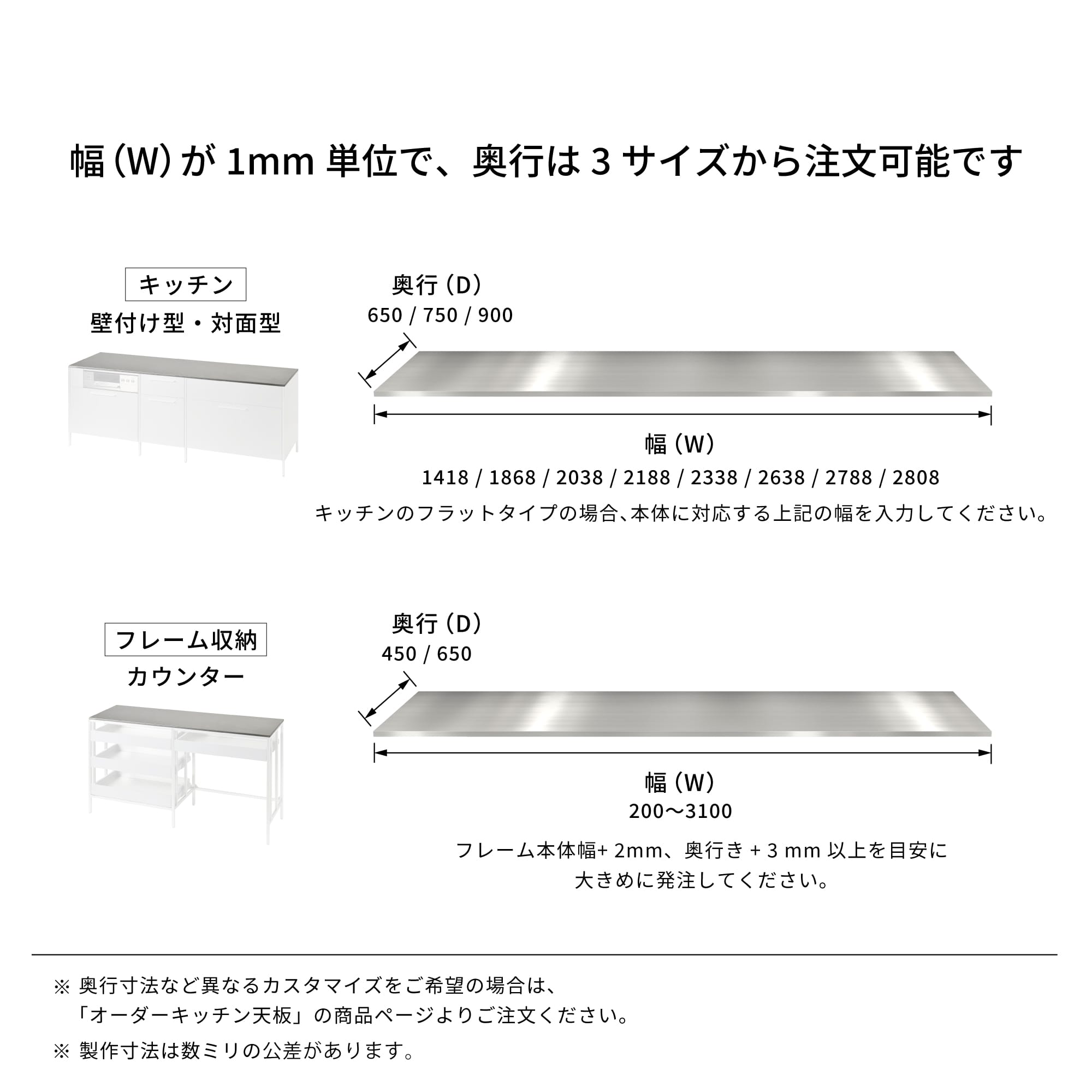 アルミニウムキッチン 対面型 フラット KB-KC039-16-G045