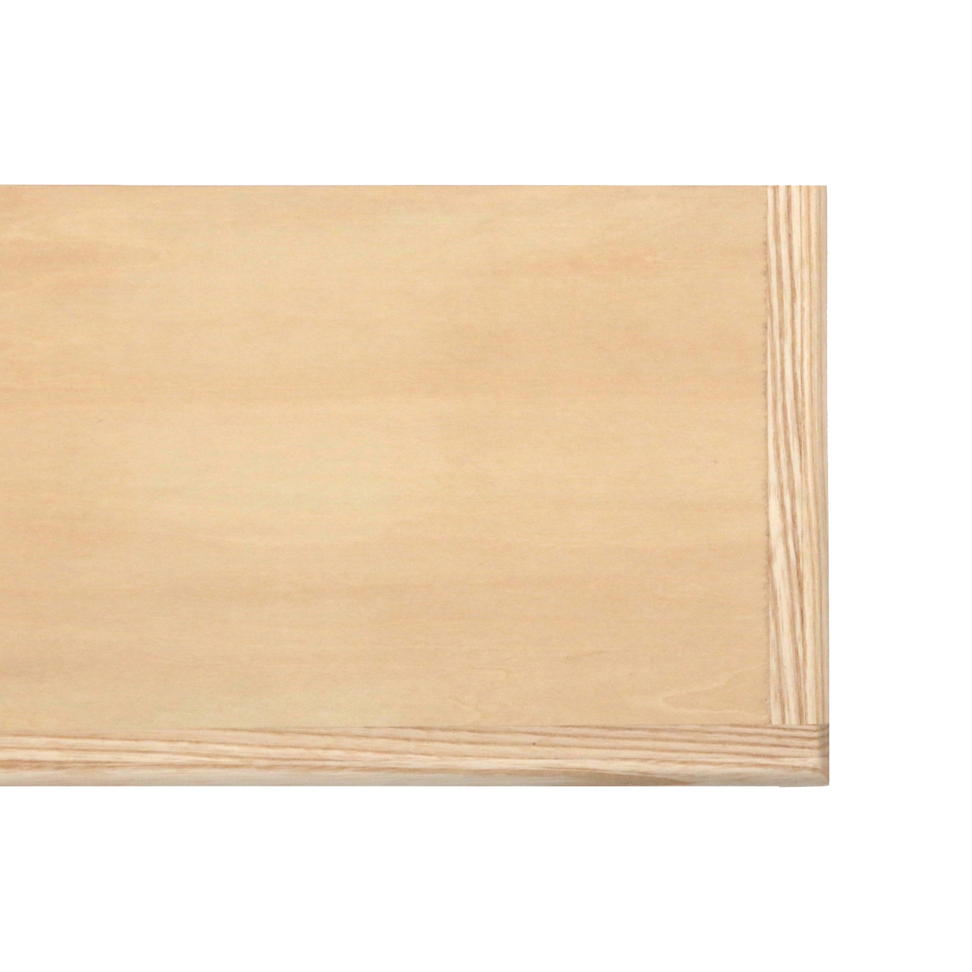 角丸棚板 アッシュ×シナ D185 PS-CP002-04-G015 3方の木口にシナを貼り合わせた棚板です