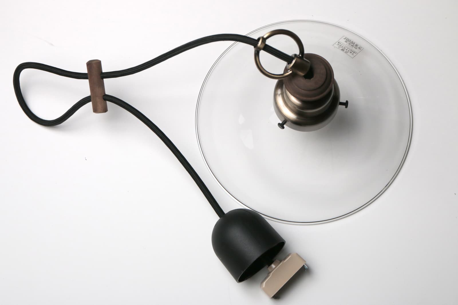 硝子の吊照明 クリア LT-PD017-02-G141 付属品（電球は付属しません）
