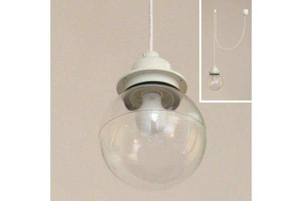 ガラスボール照明 クリア×ホワイト LT-PD002-03-G141