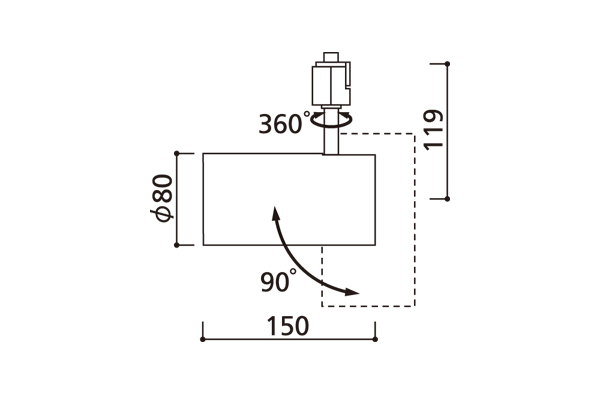 スポットライト 筒型 LEDミニクリプトン WH LT-OT007-06-G141