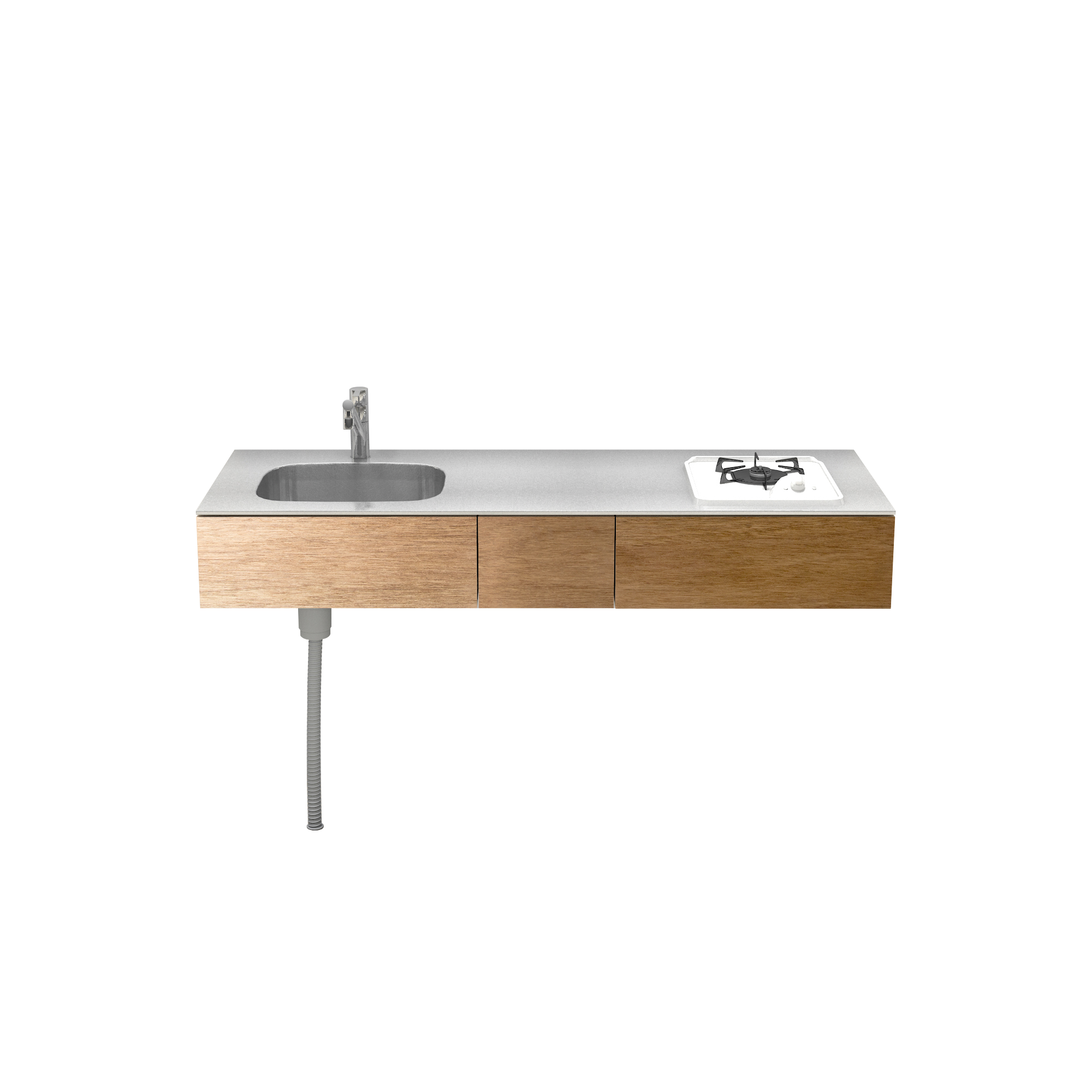 木製ミニマルキッチン ラワン W1500×D550