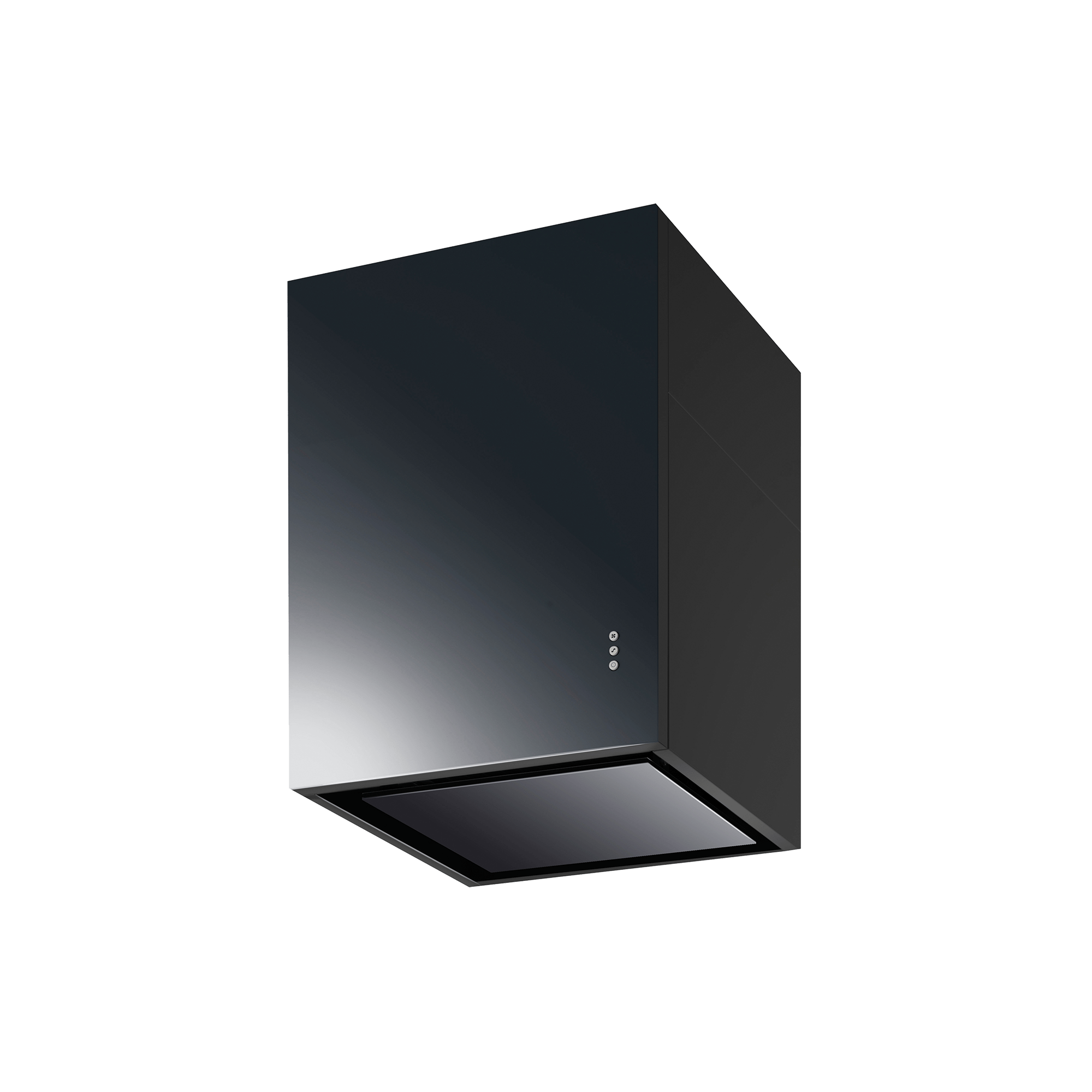 キューブ型レンジフード 照明なし W450×H600 ブラック
