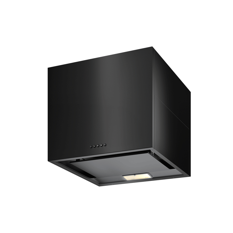 キューブ型レンジフード 照明付き W750×H500 ブラック | KB-KC019-13