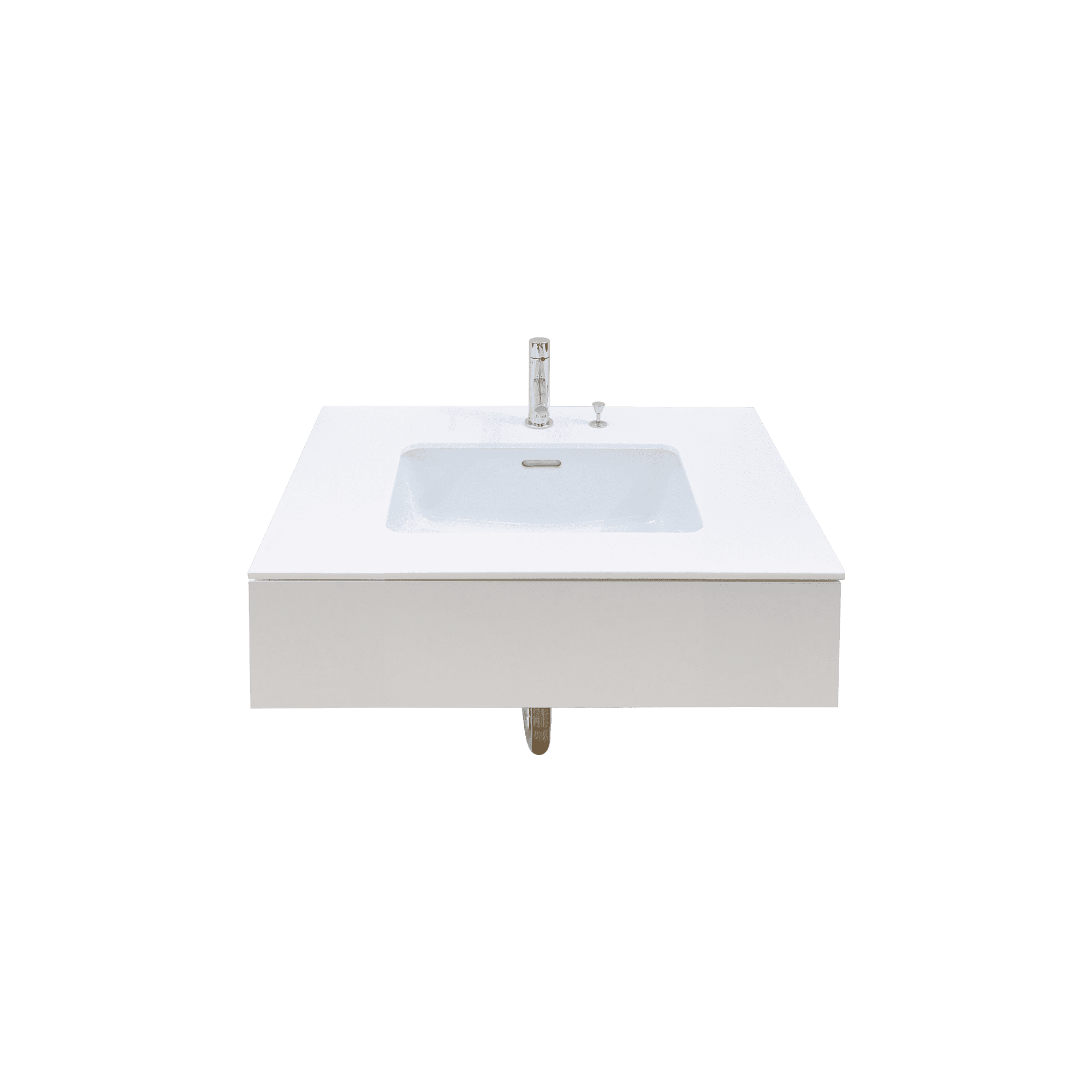ミニマル洗面台 ホワイト W690～990