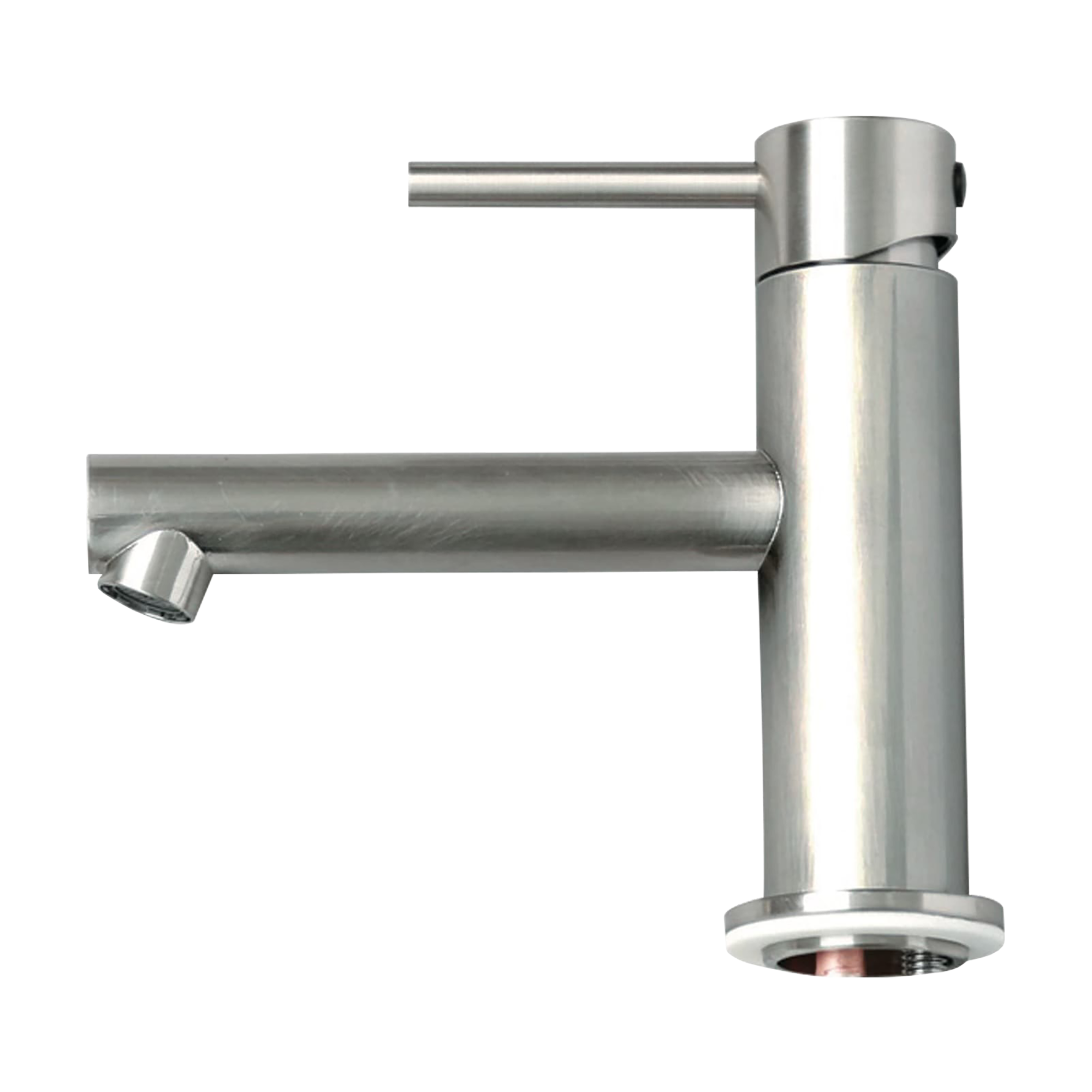 ニッケルサテン水栓 洗面用ストレート混合栓ショート
