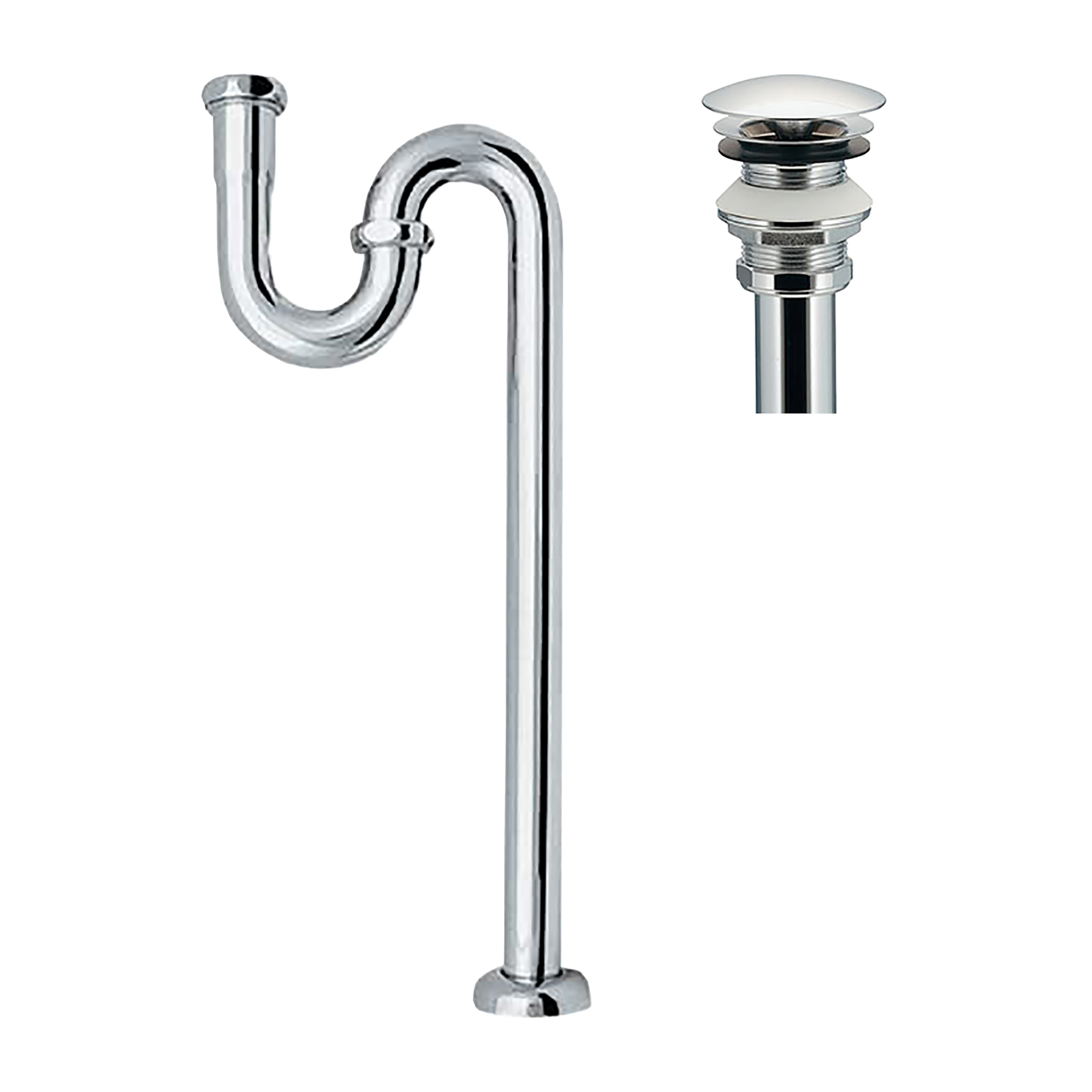 洗面他パーツ排水金物 S32-3：Sトラップ 化粧カバー付