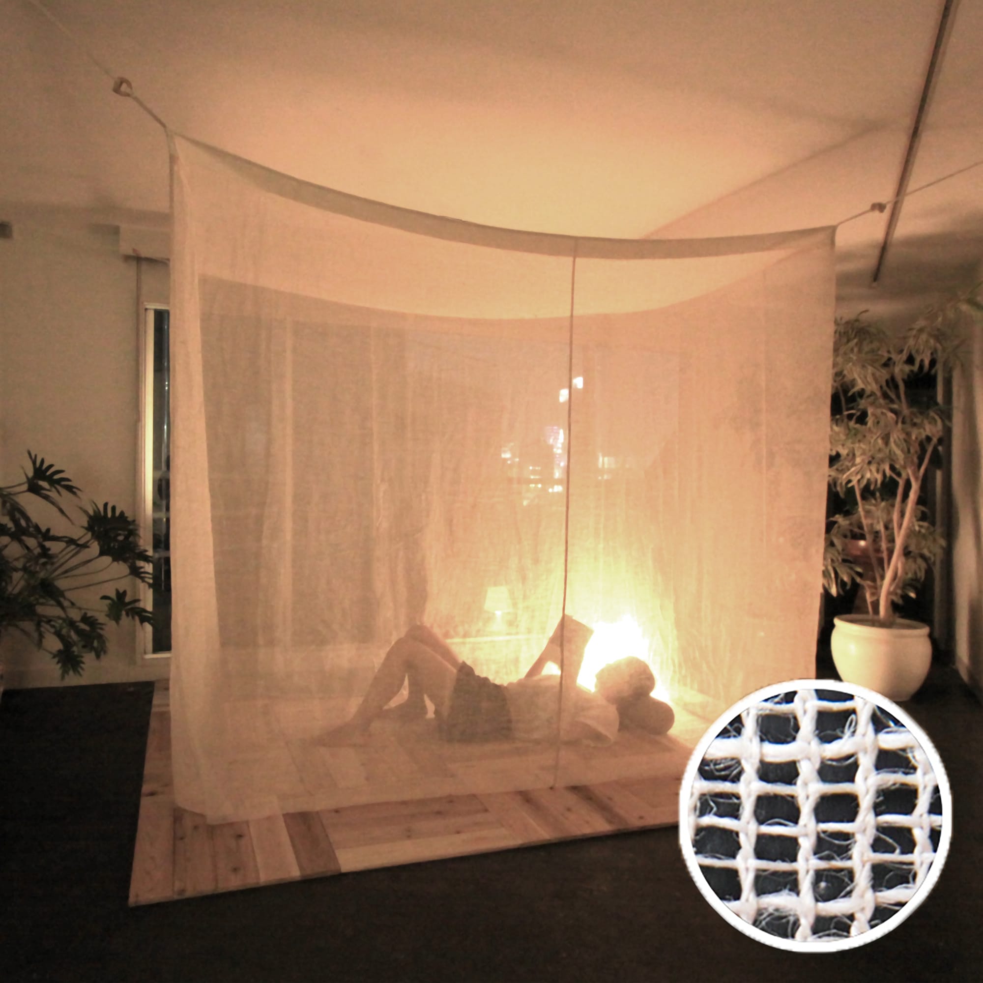 麻の蚊帳 ヘンプの蚊帳 ET-BO003-03-G048 ヘンプの蚊帳。6種類のサイズがあります。