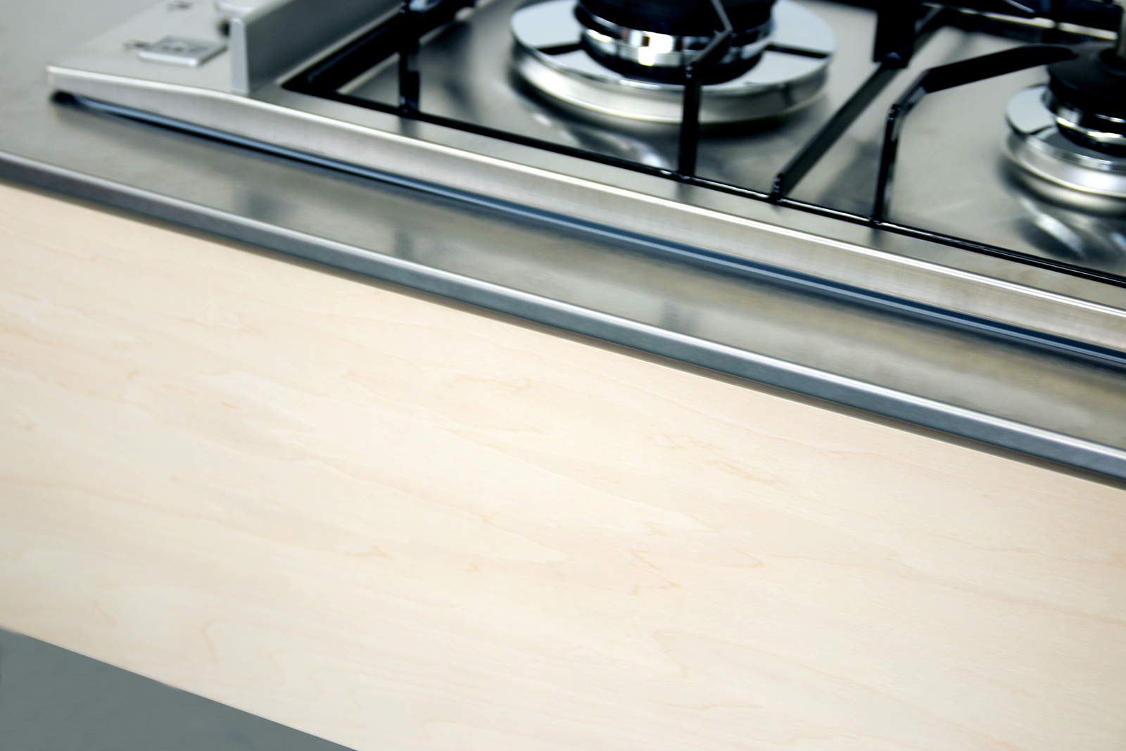 木製ミニマルキッチン シナ W2100×D600 KB-KC016-09-G183 優しい木目のシナを面材に