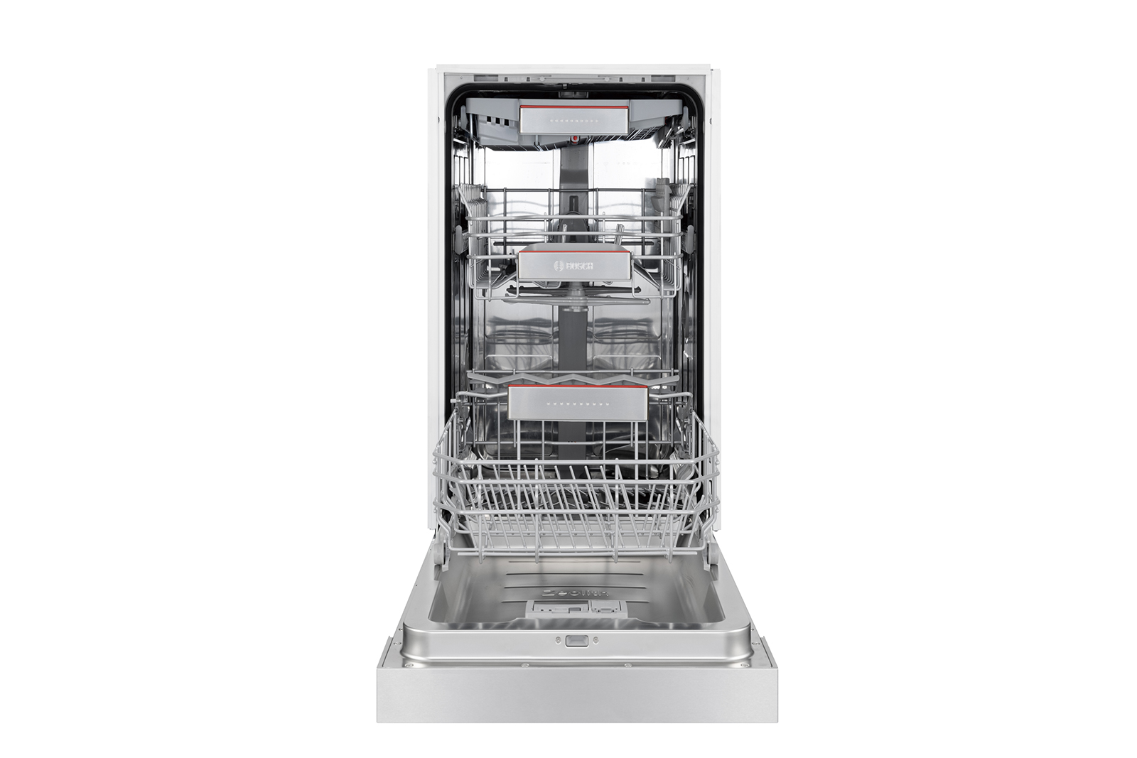 ビルトイン食洗機 フロントオープン W450 前面操作タイプ（本体のみ） KB-PT004-02-G234 カトラリートレイ・上段バスケット・下段バスケットの3段構成です