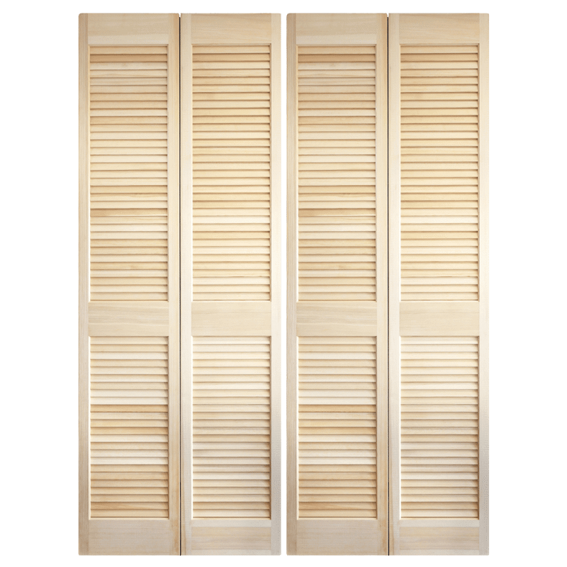 木製パインルーバー折れ戸 両開き 1509×2007
